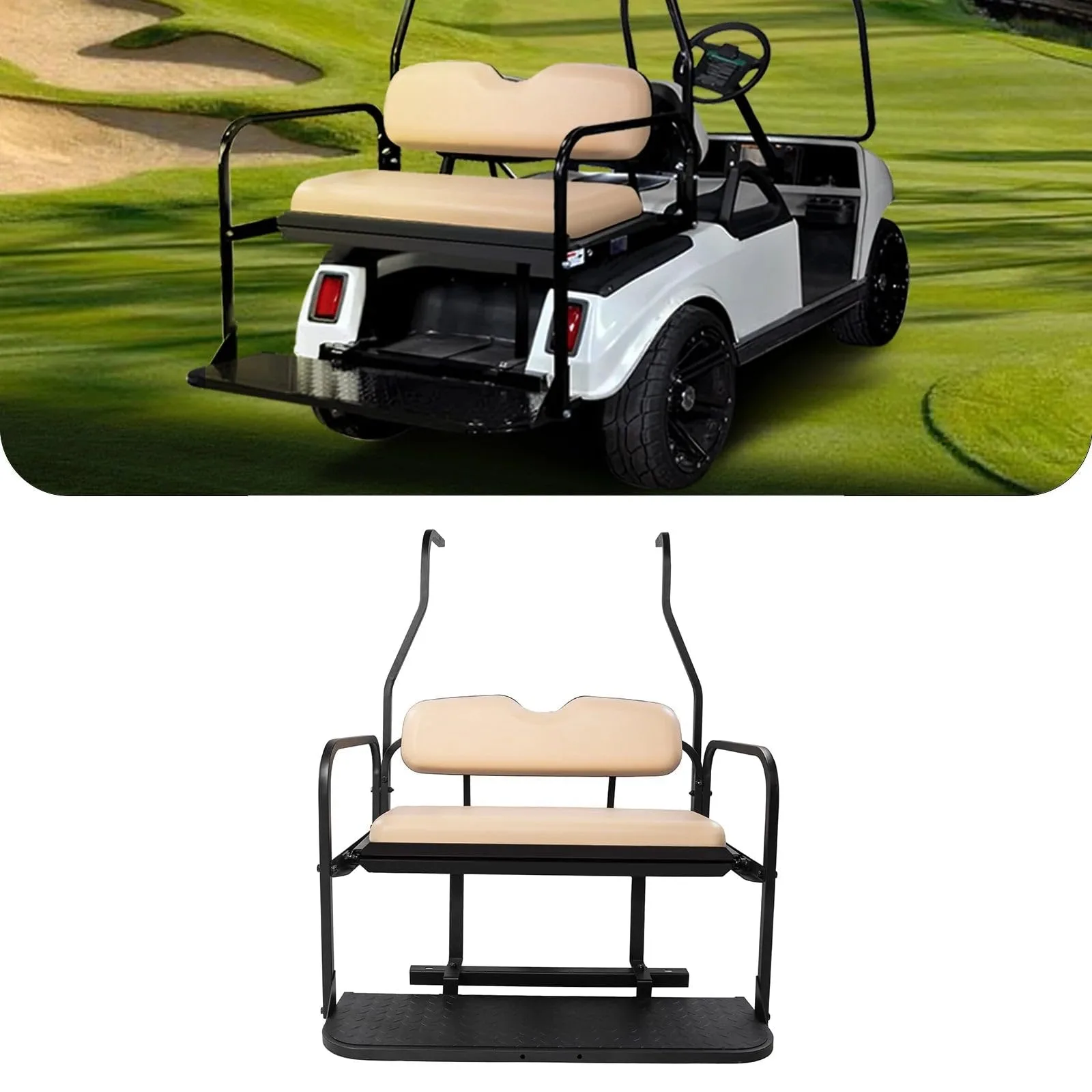 Rainier Parts Buff Rear Seat for Club Car DS 2000.5-2007