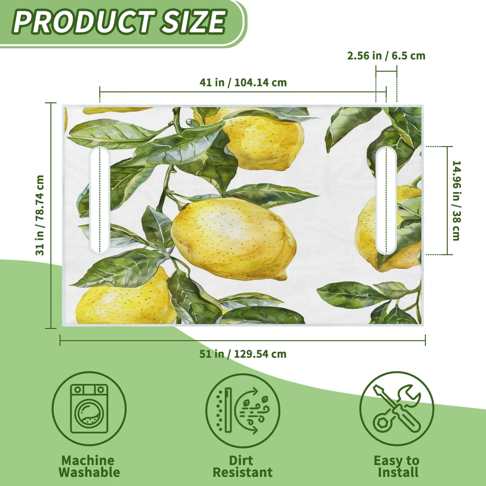 Tiveruda Lemon Fruit Golf Cart Seat Cover 51 x 31 in image 2