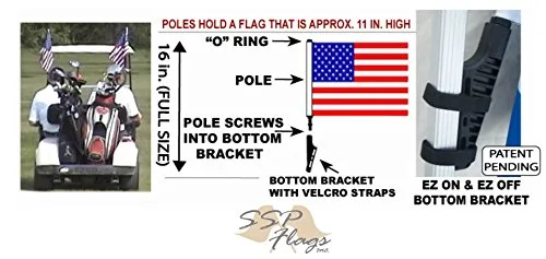 SSP Flags USA Golf Cart Flag with EZ On & Off Bracket image 2