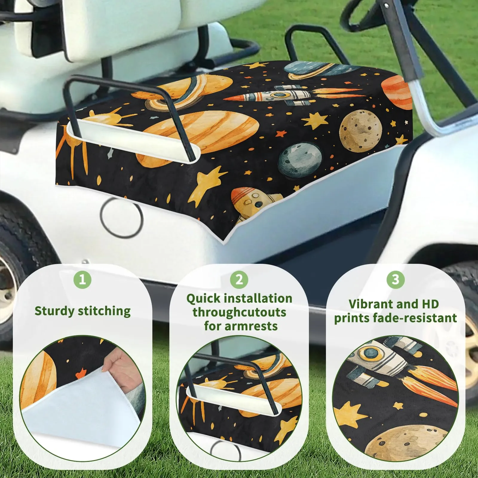 Tiveruda Golf Cart Seat Cover for Double Seats image 3