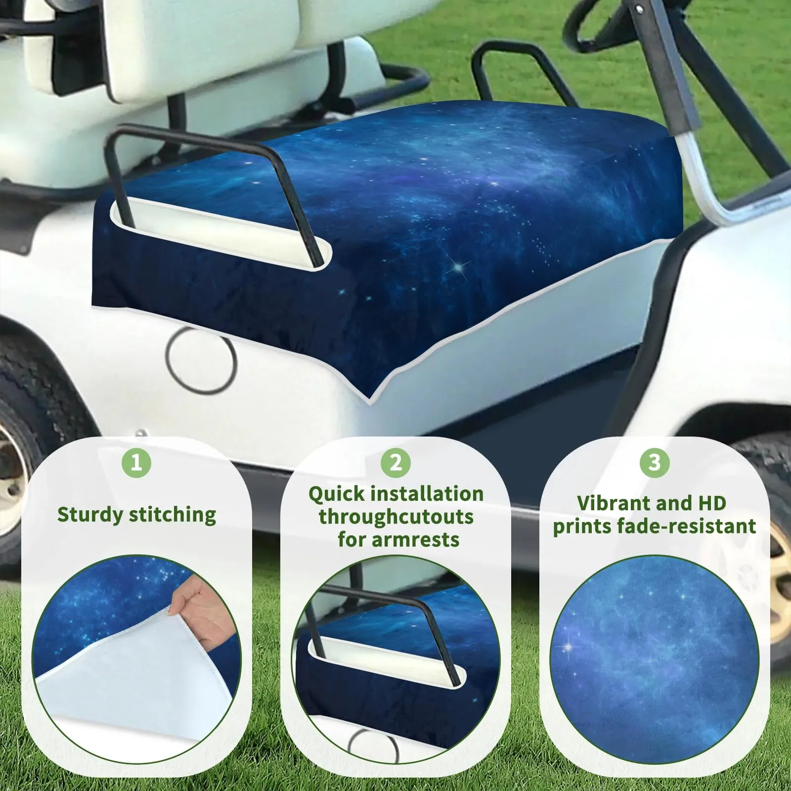 Tiveruda Golf Cart Seat Cover for Double Seats image 3