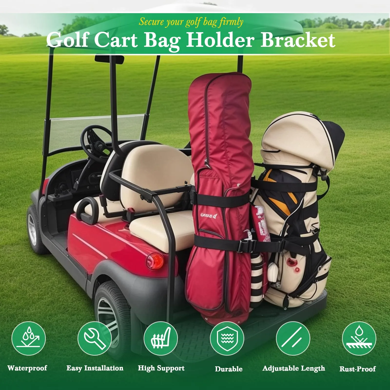 OMEIPMEO Adjustable Golf Cart Bag Holder Bracket image 2