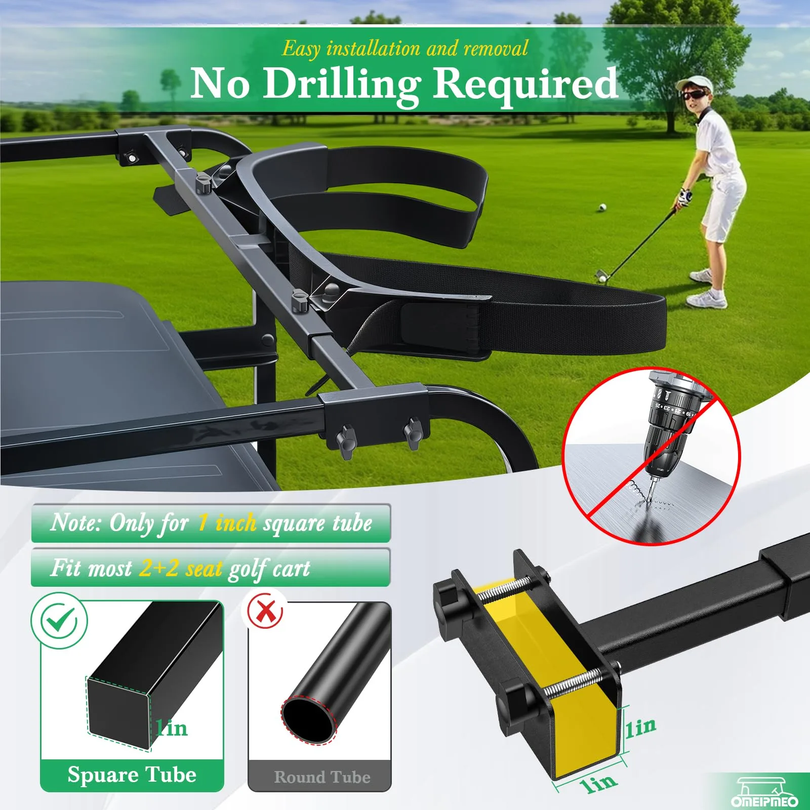 OMEIPMEO Adjustable Golf Cart Bag Holder Bracket image 4