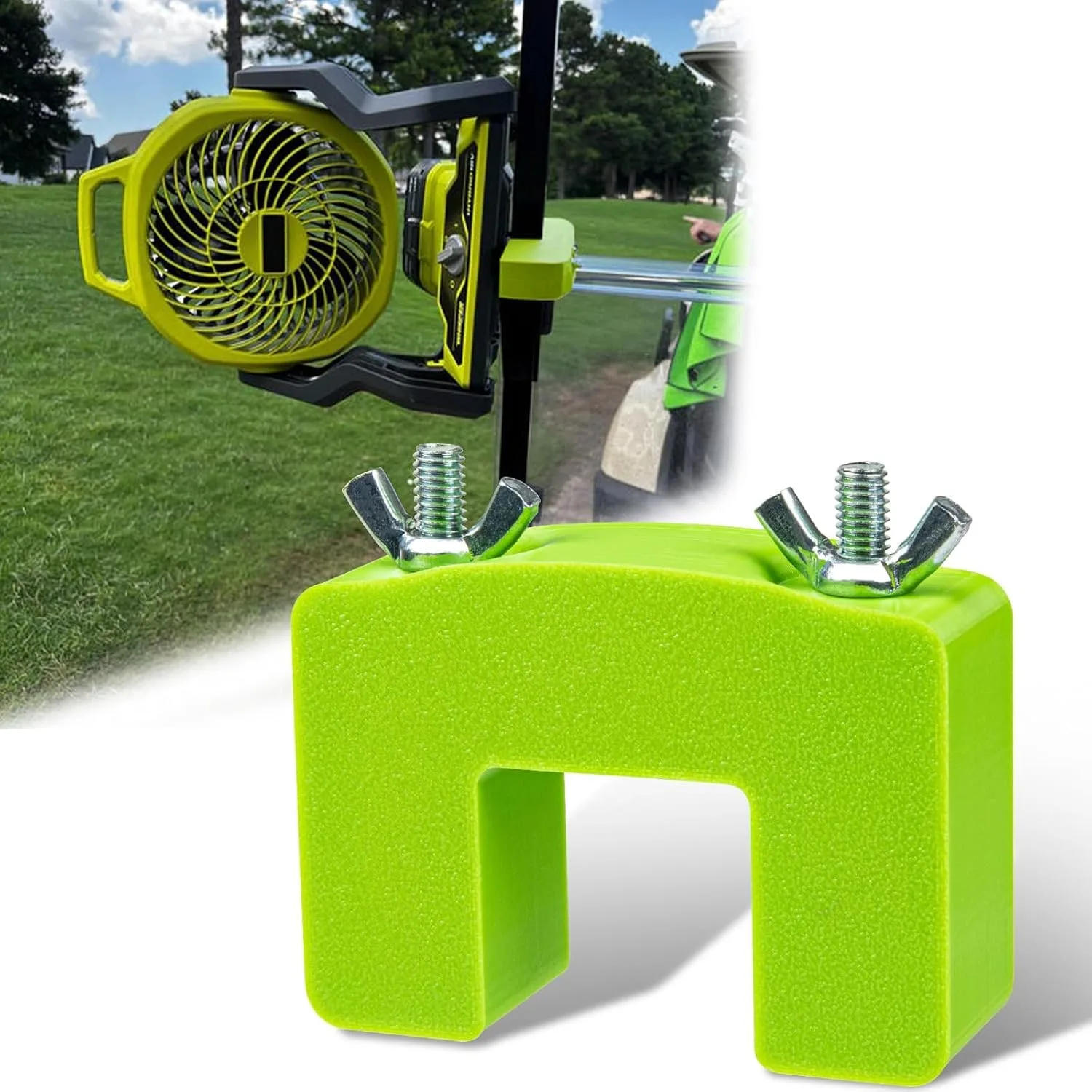 Golf Cart Fan Mounting Bracket for Ryobi PCL811 Fan