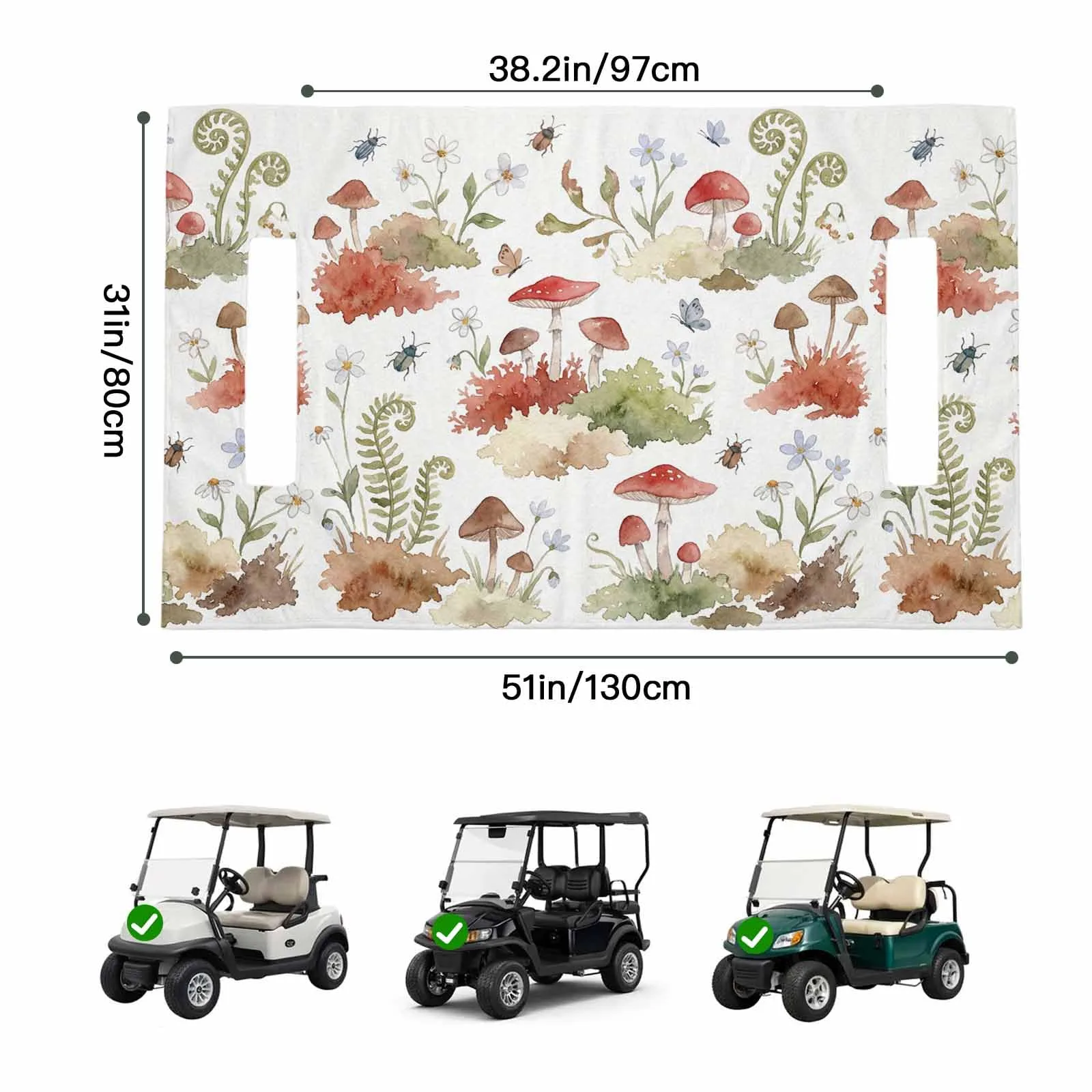 Trosturdspn Golf Cart Seat Towel Blanket, 51 x 31 in image 2