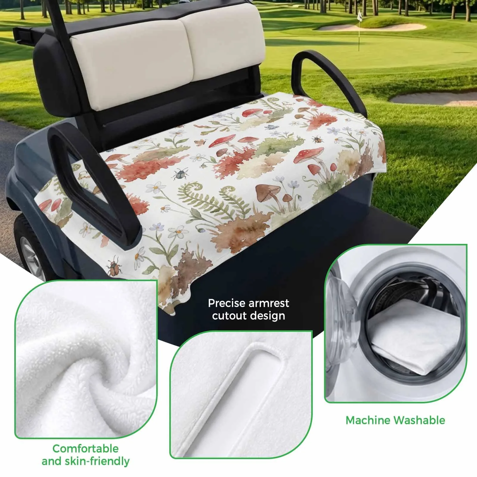 Trosturdspn Golf Cart Seat Towel Blanket, 51 x 31 in image 3