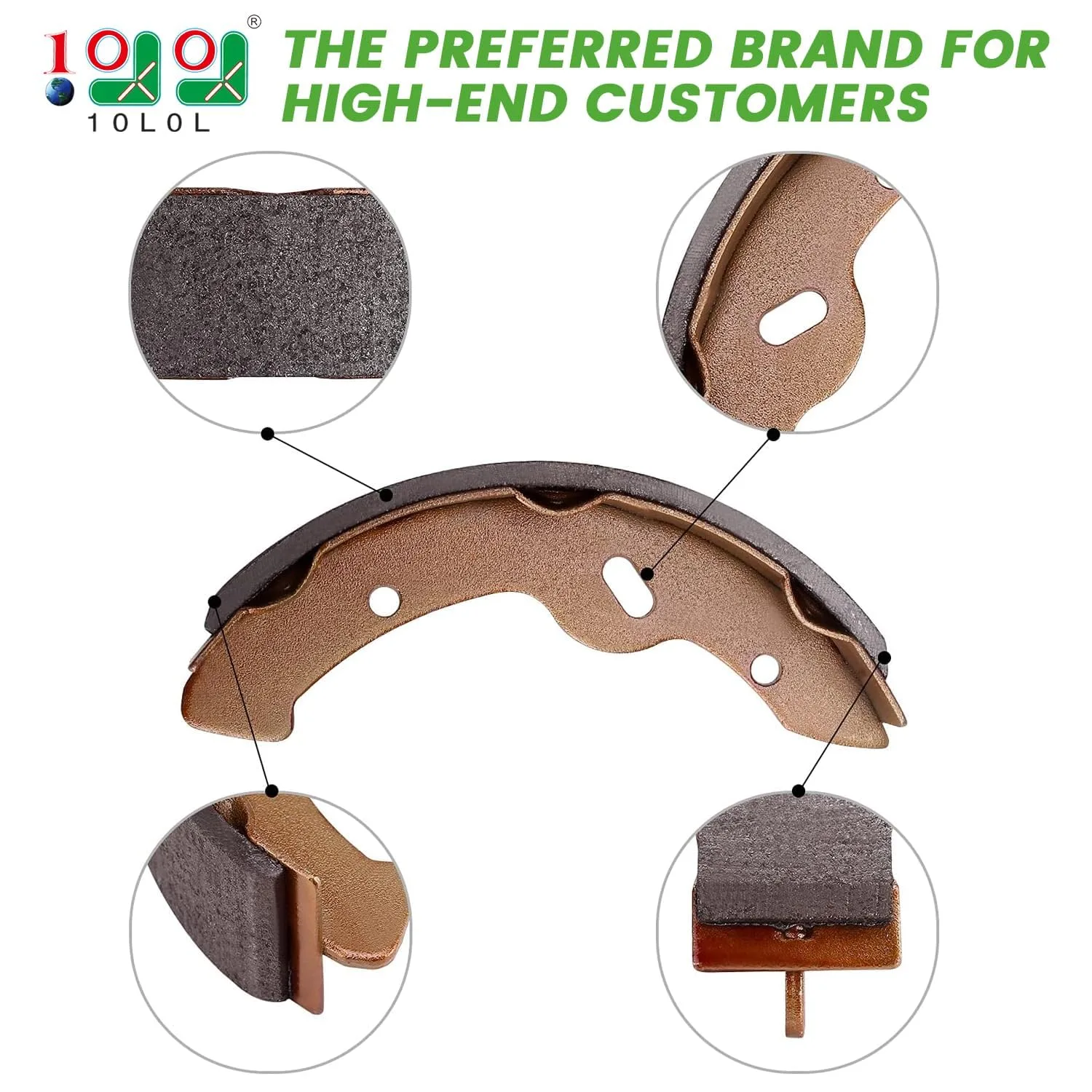 10L0L Golf Cart Brake Shoes and Spring Kit for E-Z-GO, Yamaha image 2