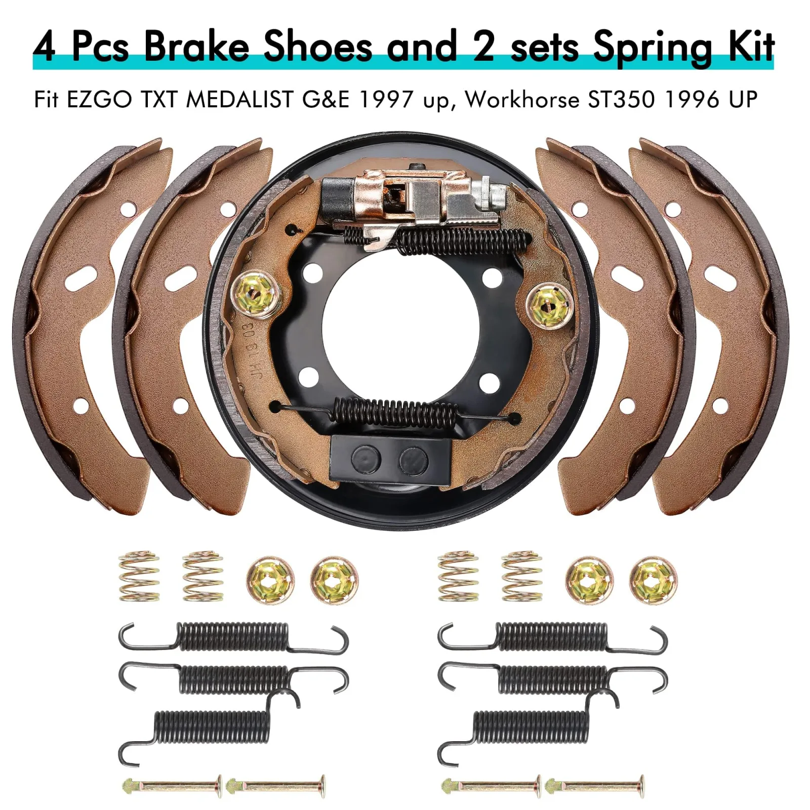 10L0L Golf Cart Brake Shoes and Spring Kit for E-Z-GO, Yamaha image 3