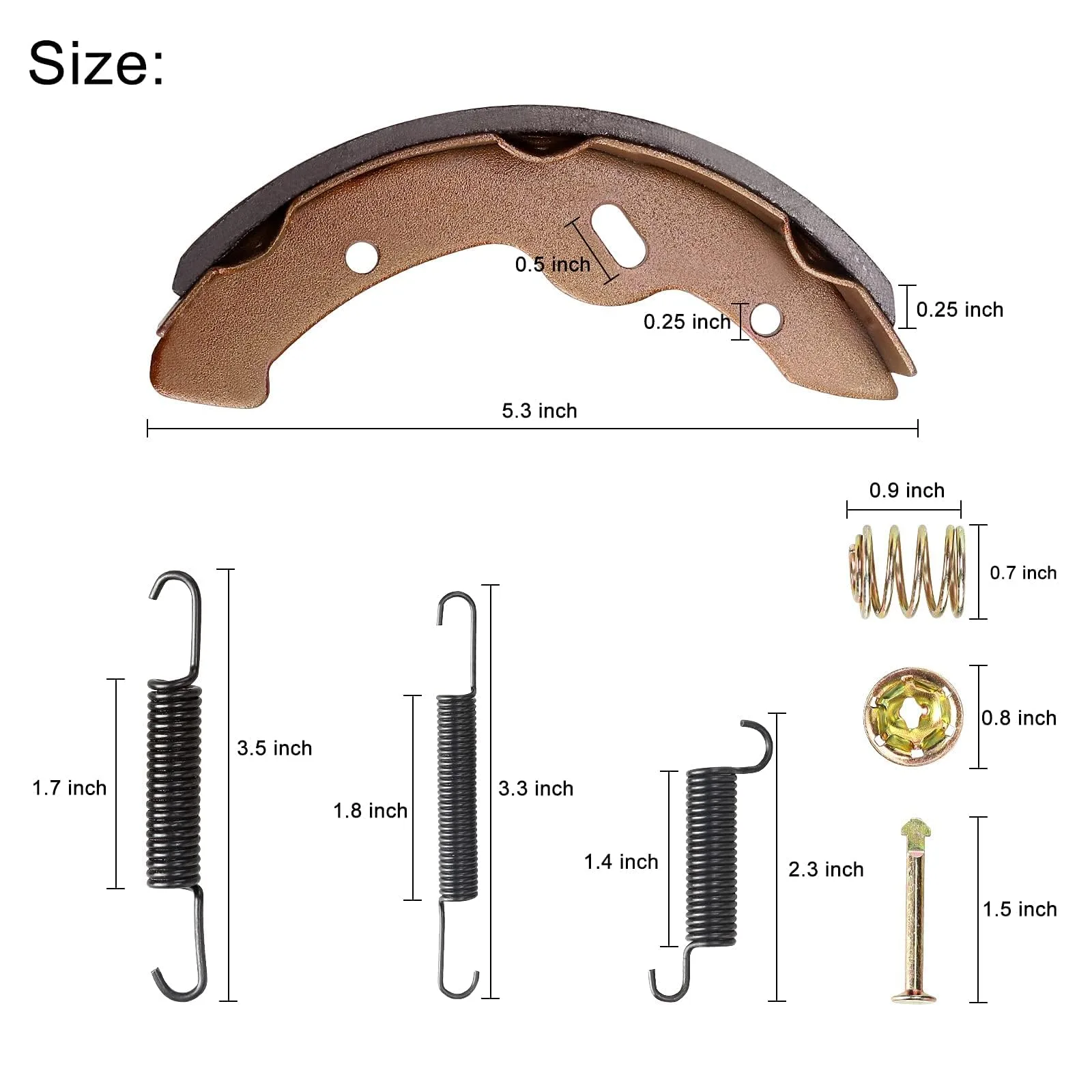 10L0L Golf Cart Brake Shoes and Spring Kit for E-Z-GO, Yamaha image 4