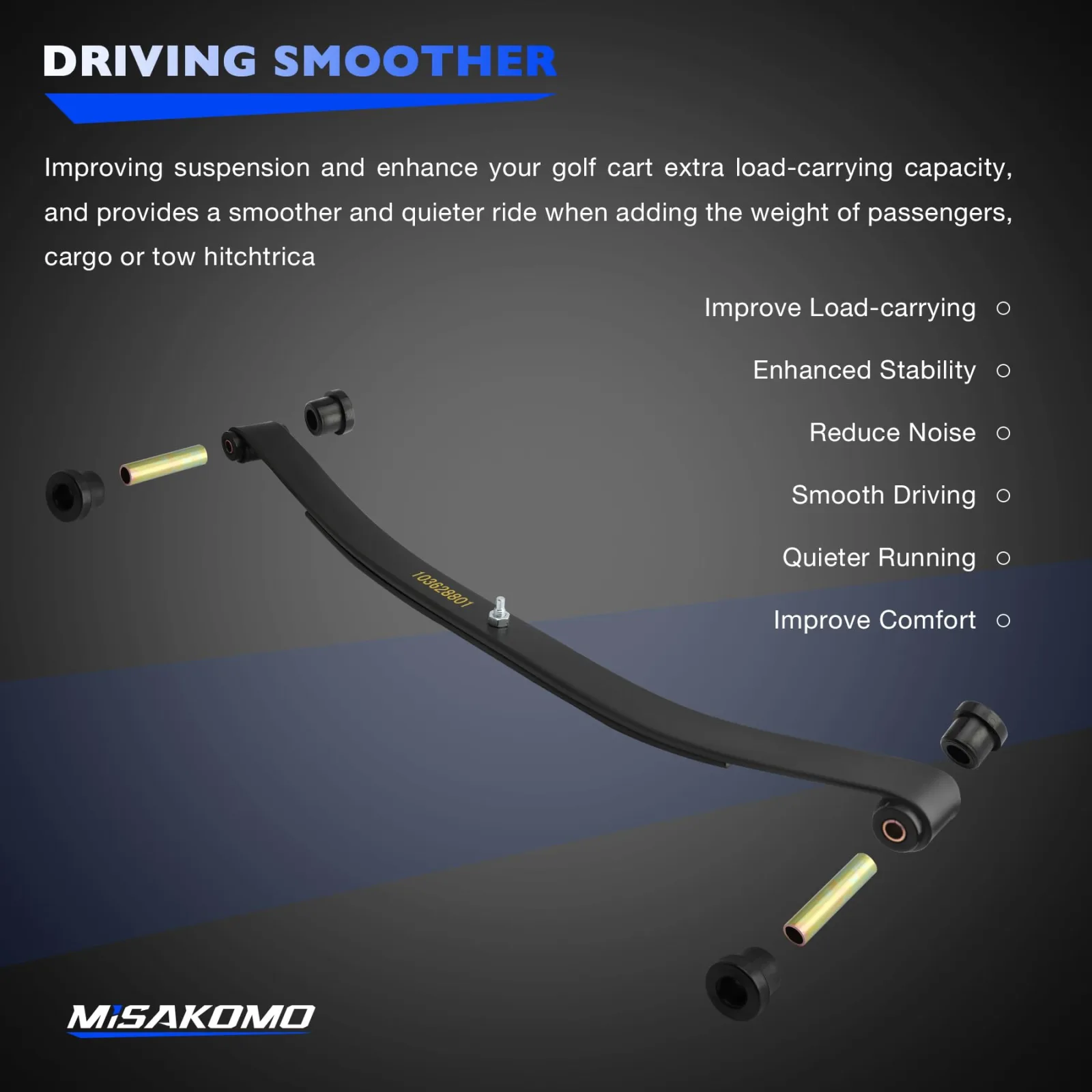 Misakomo Heavy Duty Front 2-Leaf Spring Kit for Club Car DS & Precedent image 2