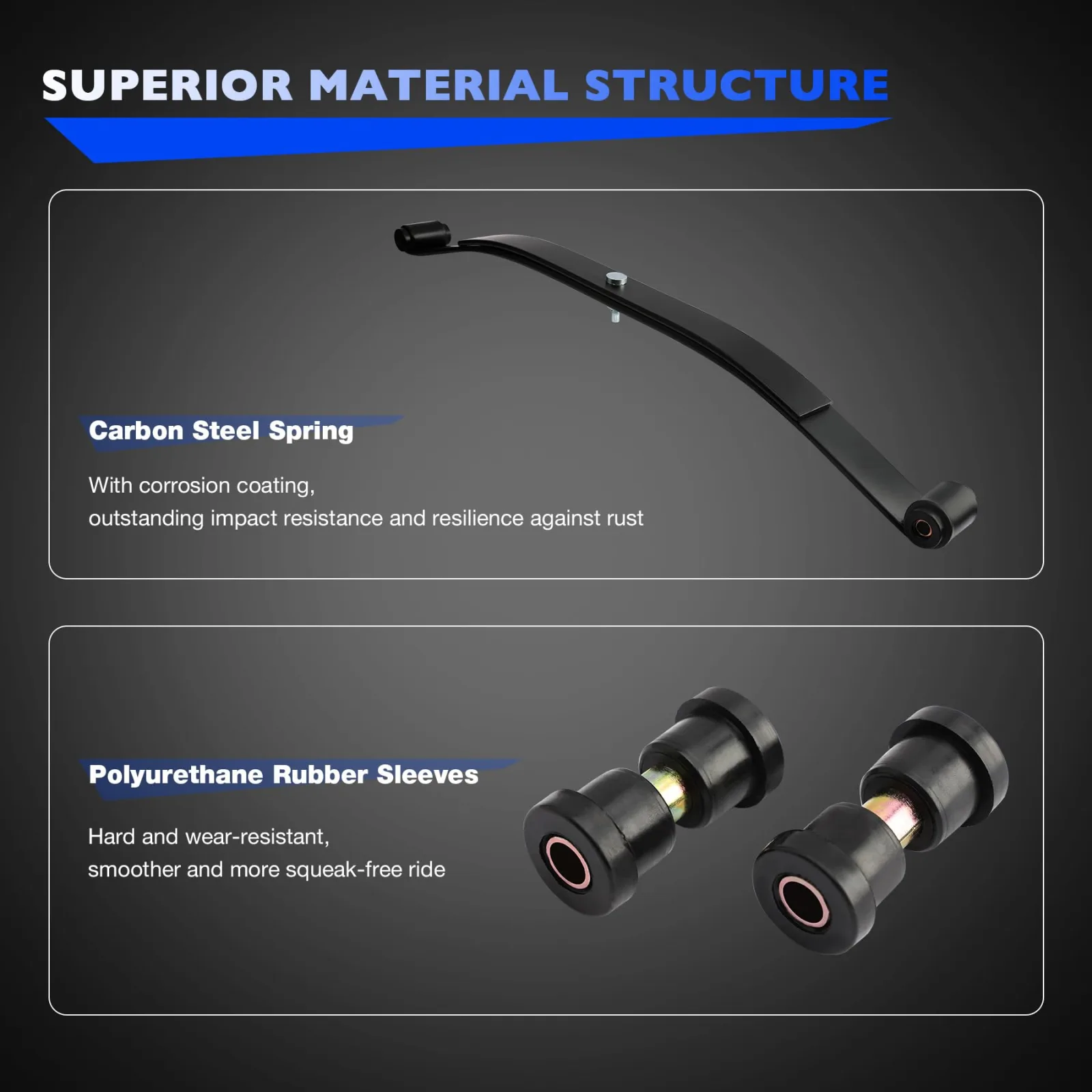 Misakomo Heavy Duty Front 2-Leaf Spring Kit for Club Car DS & Precedent image 3