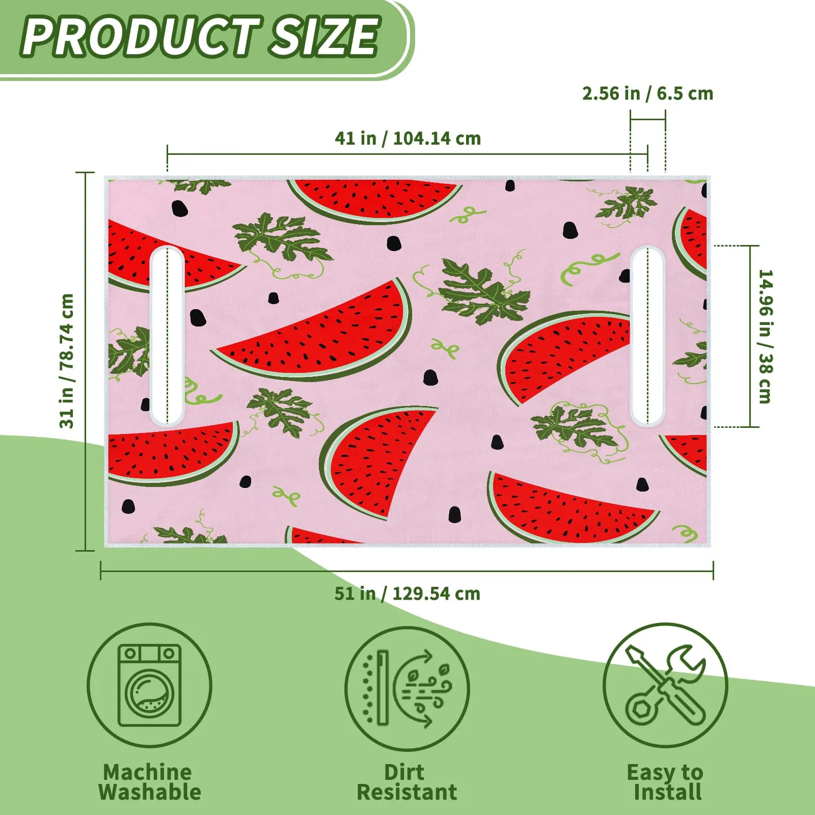 Tiveruda Watermelon Leaves Golf Cart Seat Cover image 2