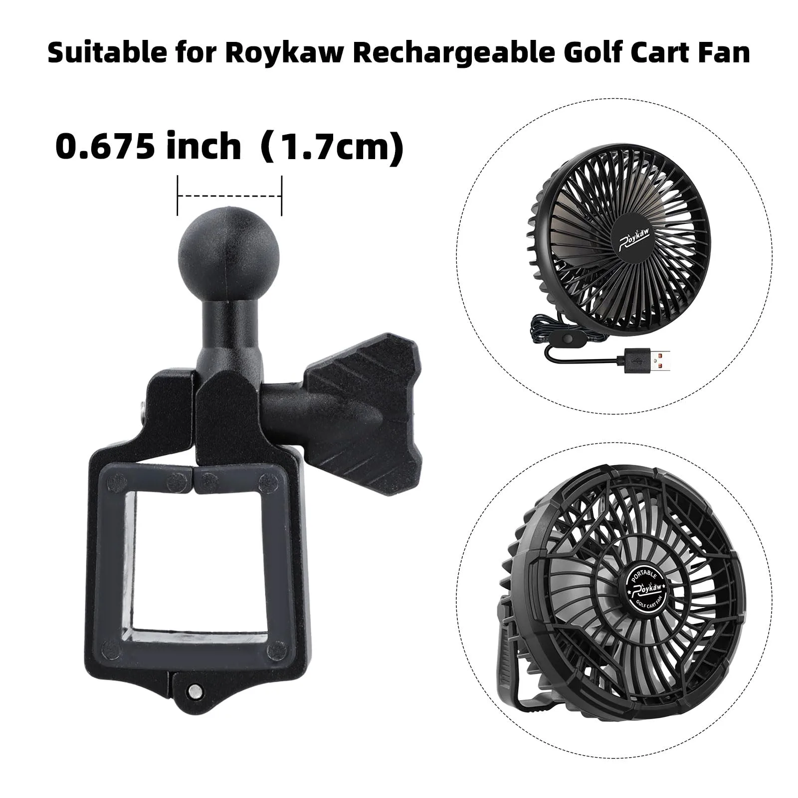 Roykaw Golf Cart Fan Bracket and Washers image 2