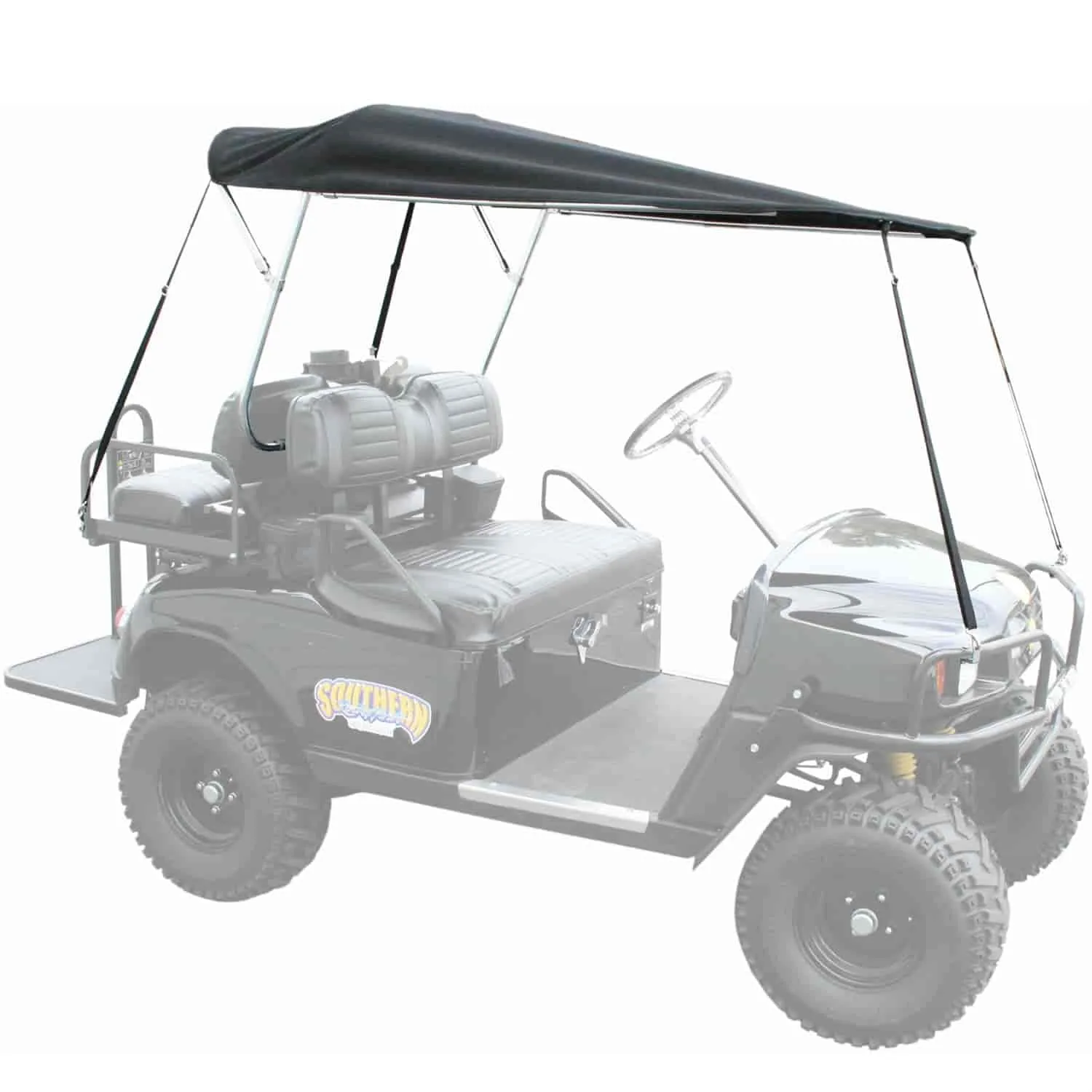 Southern Rods & Parts Folding Golf Cart Top JST100BLK - Black image 2