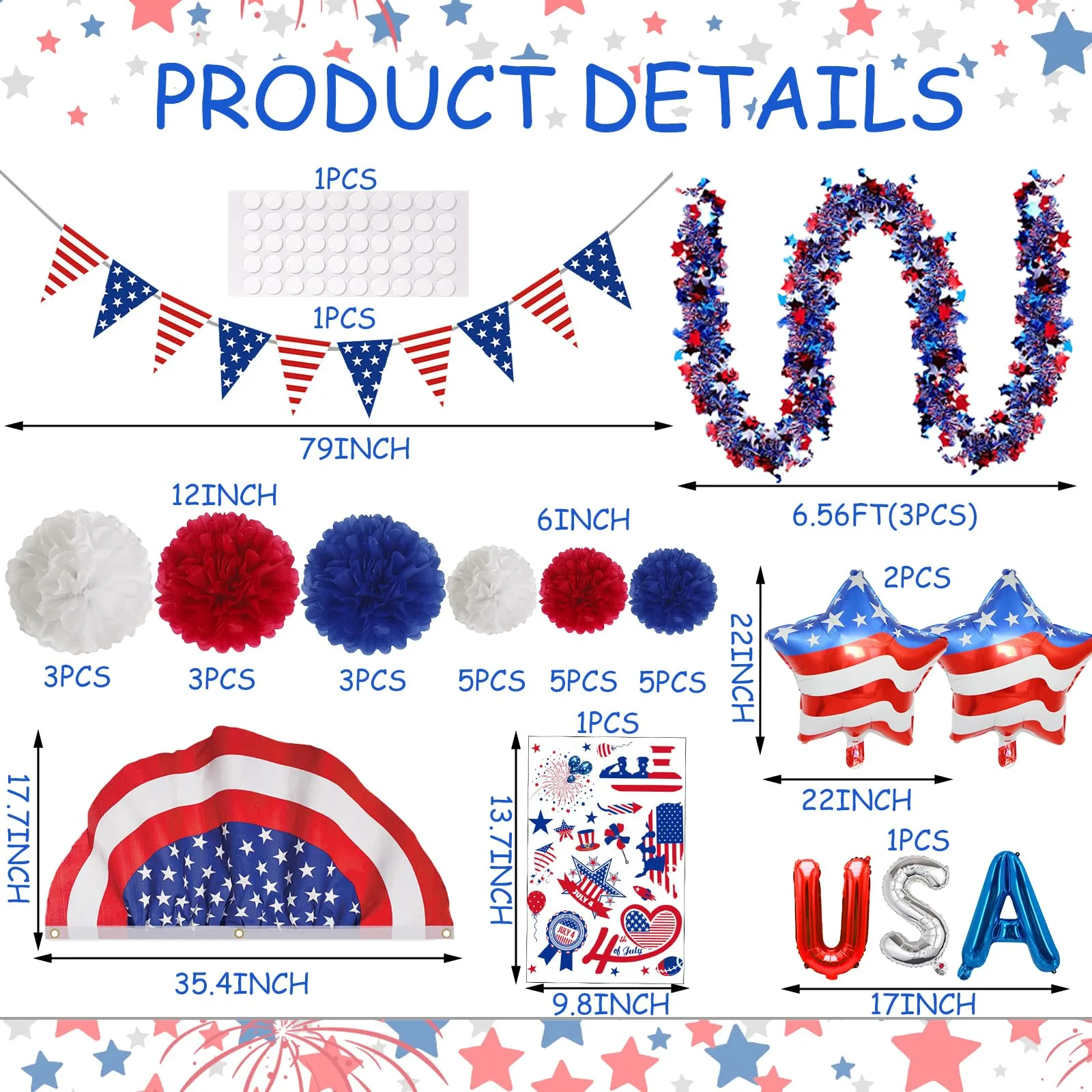 ERYIRANL 4th of July Golf Cart Decorations Kit GEFCZS01 image 2
