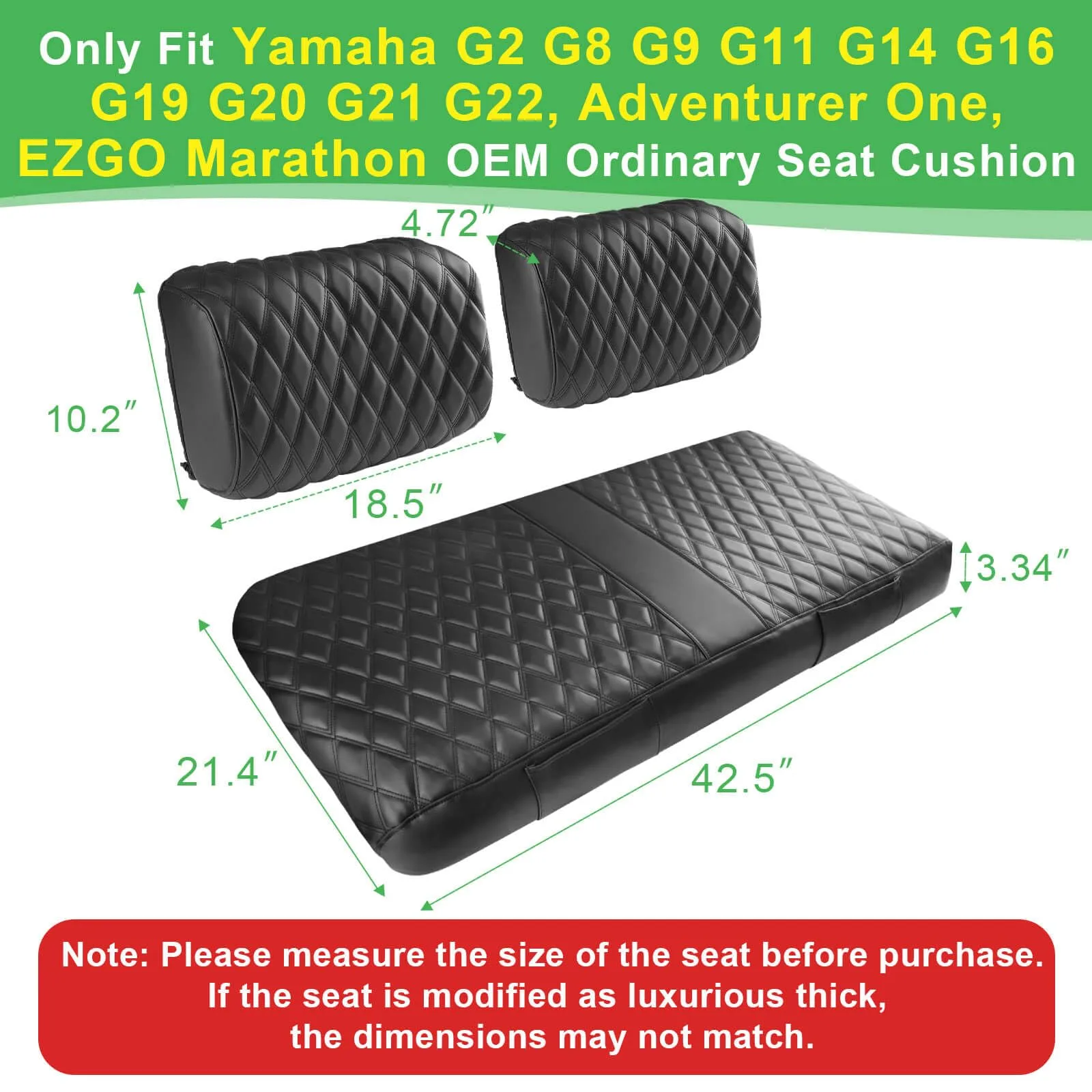 Cartalia G22SC474 Front Seat Covers for Yamaha Golf Carts image 2