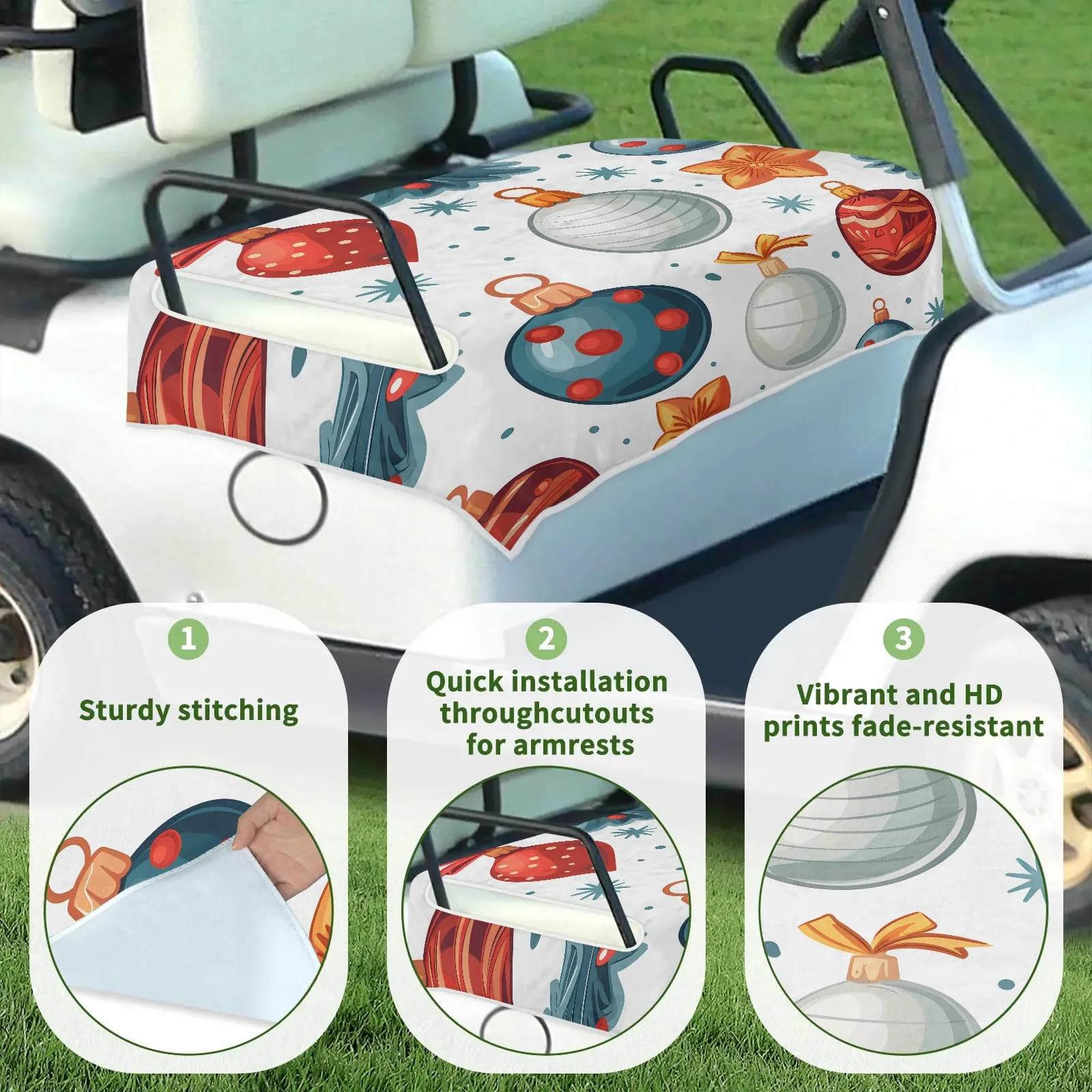 Tiveruda Golf Cart Seat Cover for Double Seats, 51 x 31 in image 3