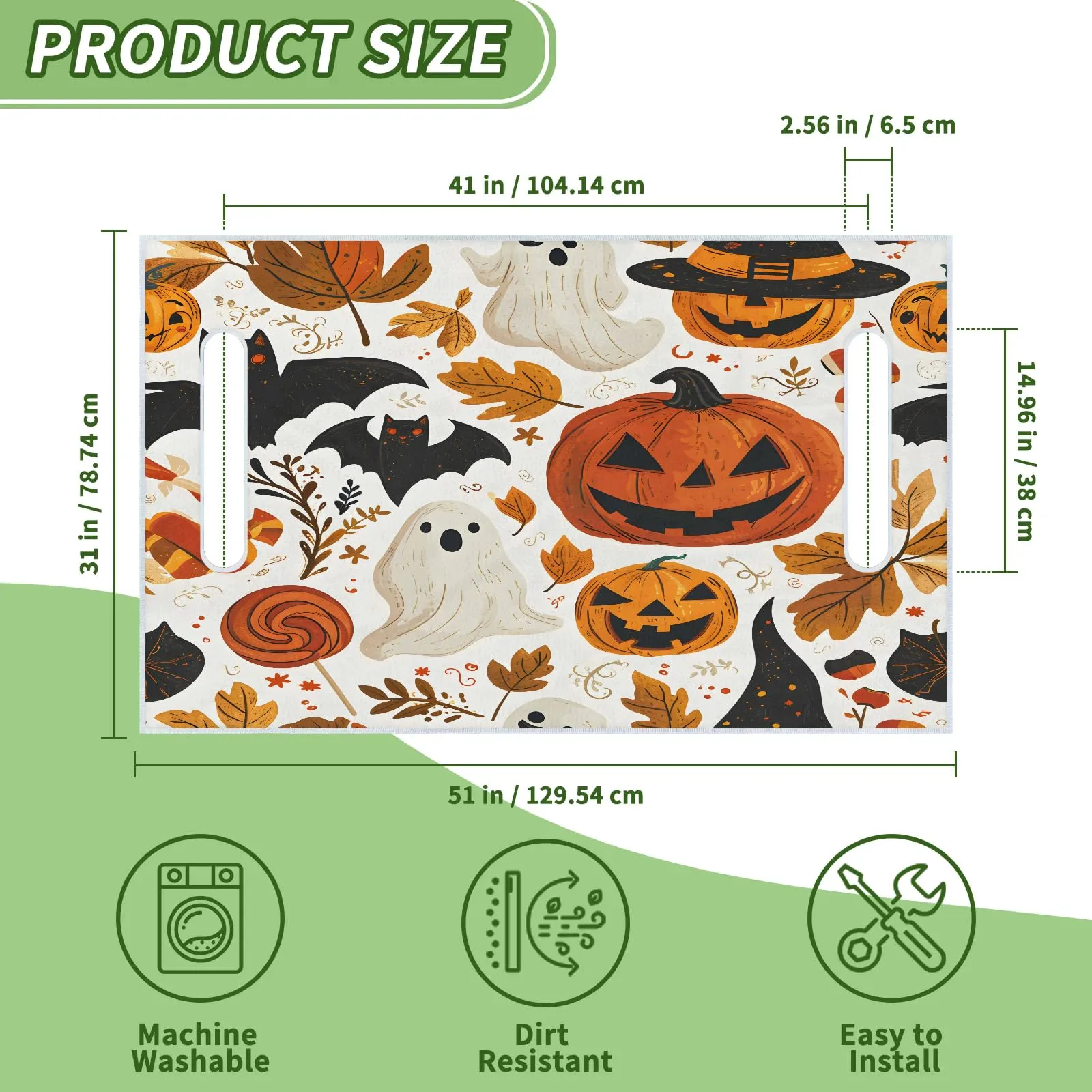 Tiveruda Halloween Ghost Golf Cart Seat Cover, 51 x 31 in image 2