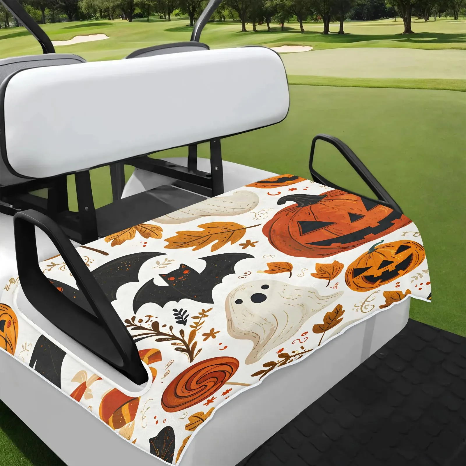 Tiveruda Halloween Ghost Golf Cart Seat Cover, 51 x 31 in