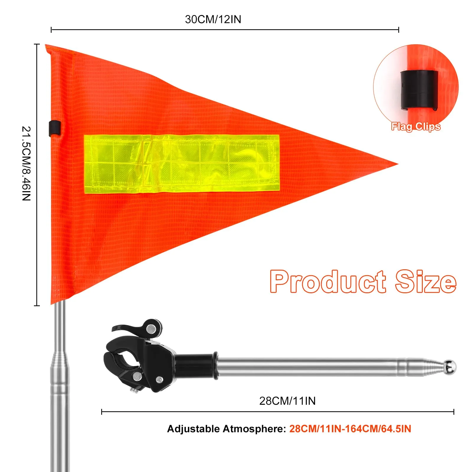 Generic Retractable Golf Cart Safety Flag with Pole image 2