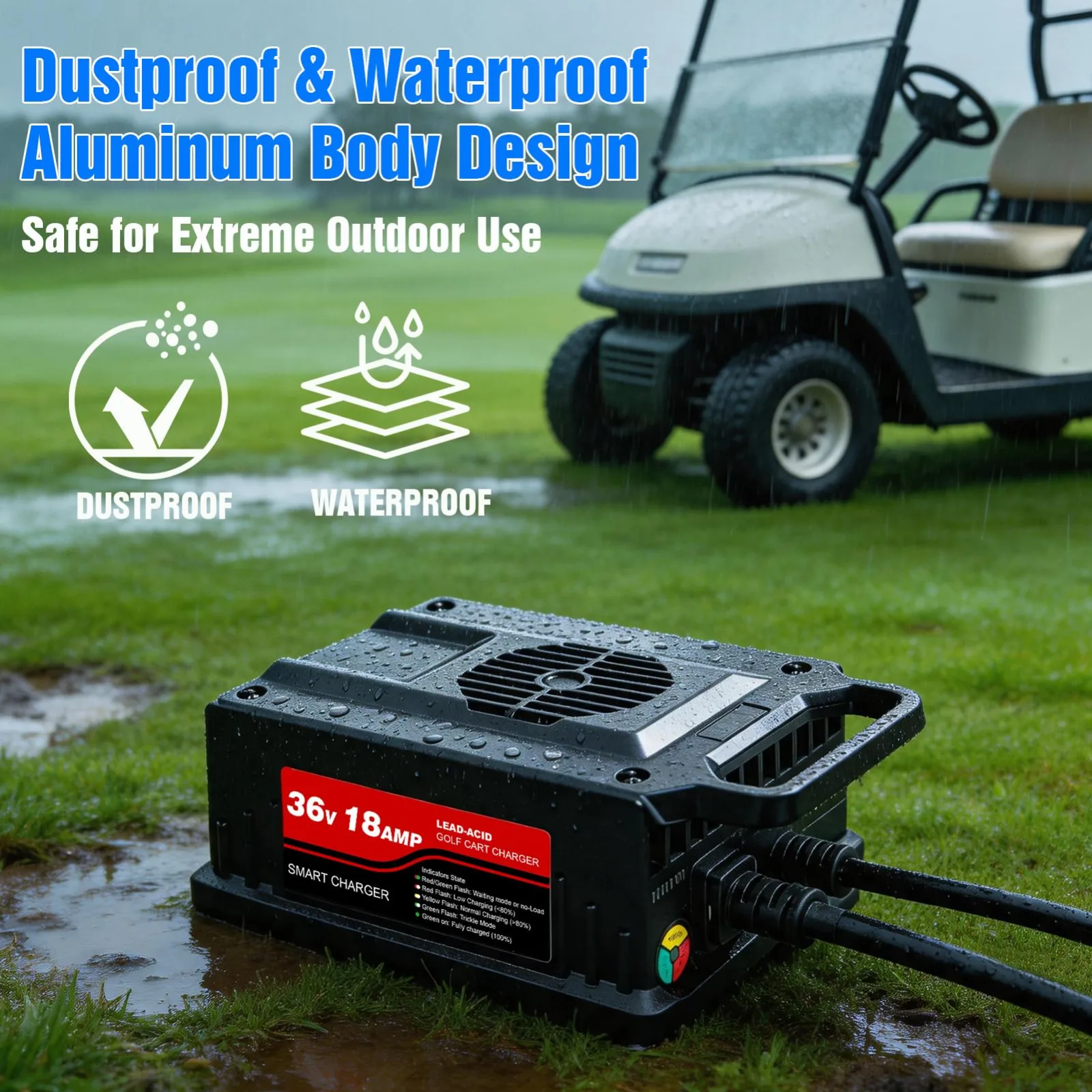 JCGSWVJ 36V 18A Charger for E-Z-GO TXT Golf Carts image 4