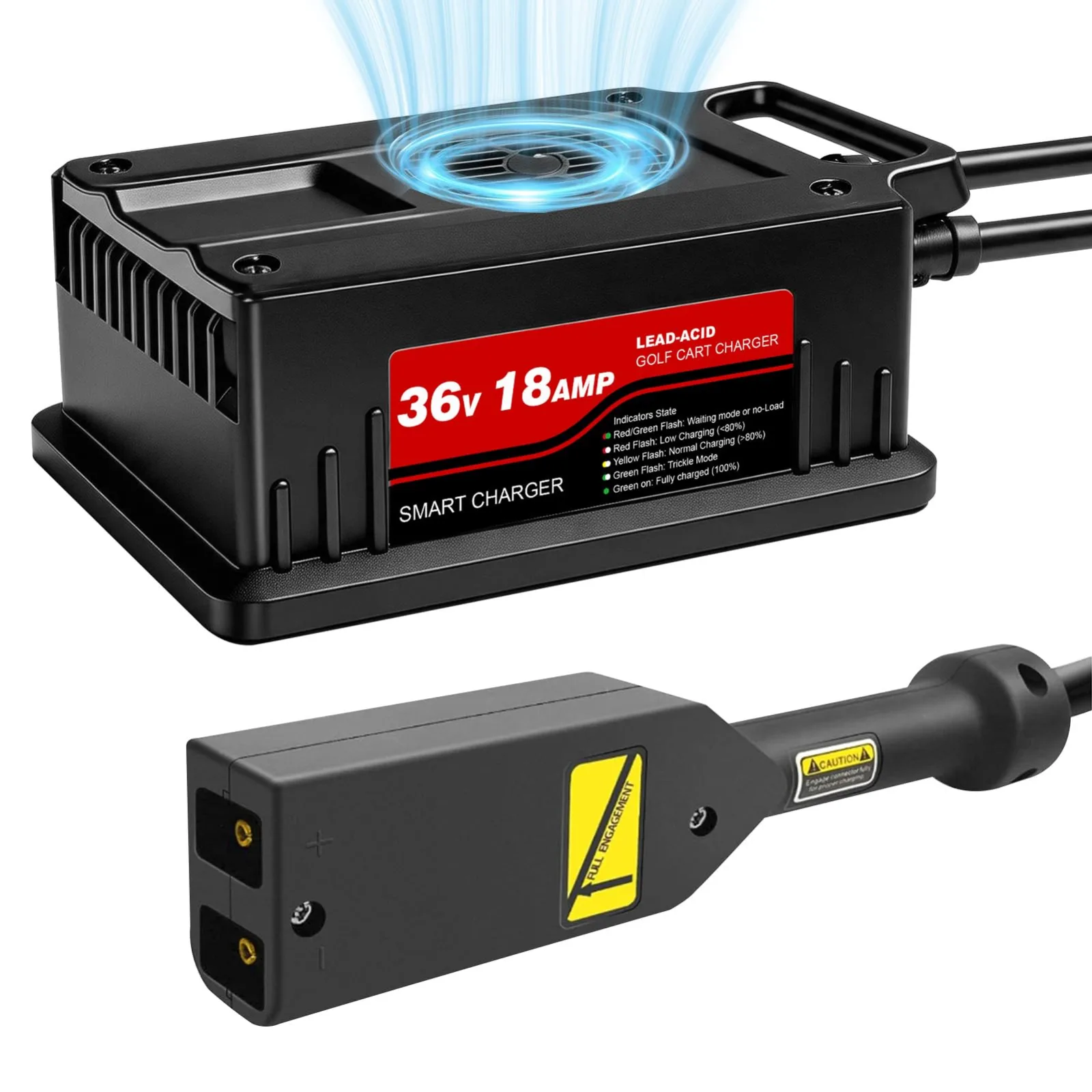 JCGSWVJ 36V 18A Charger for E-Z-GO TXT Golf Carts