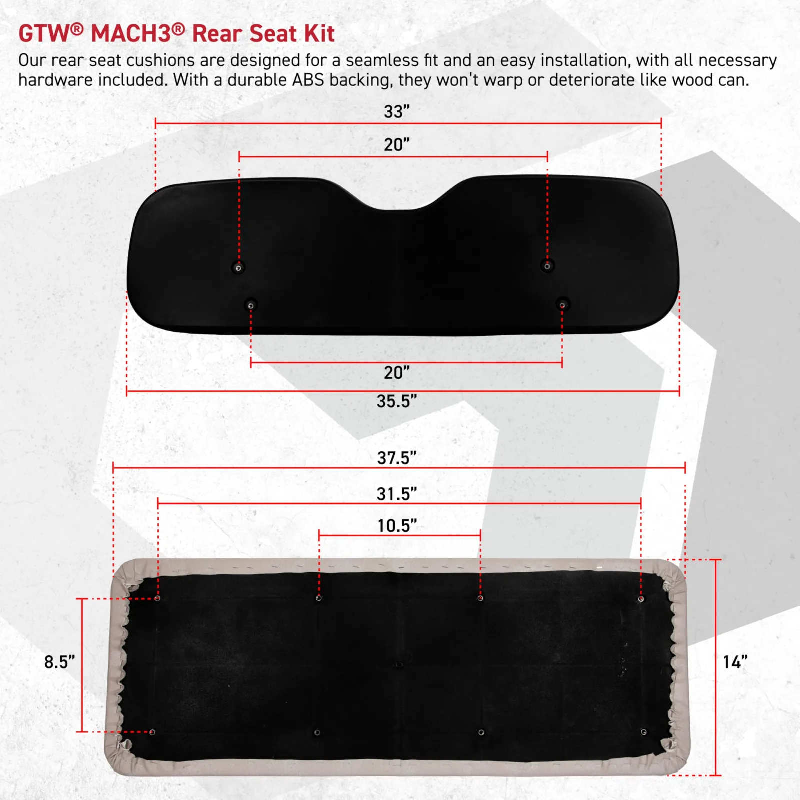 GTW MACH3 Rear Seat Kit for Yamaha G29/Drive 01-153 image 3