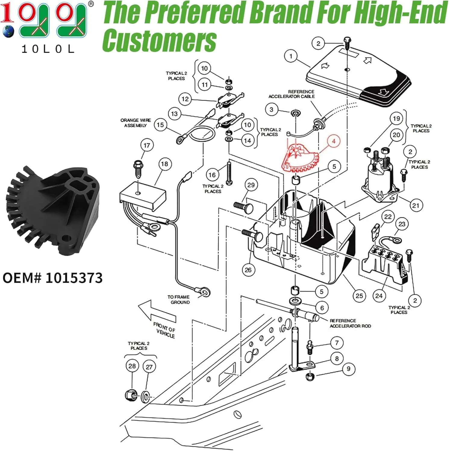10L0L Electric Box Cam for Club Car DS, Carryall image 2