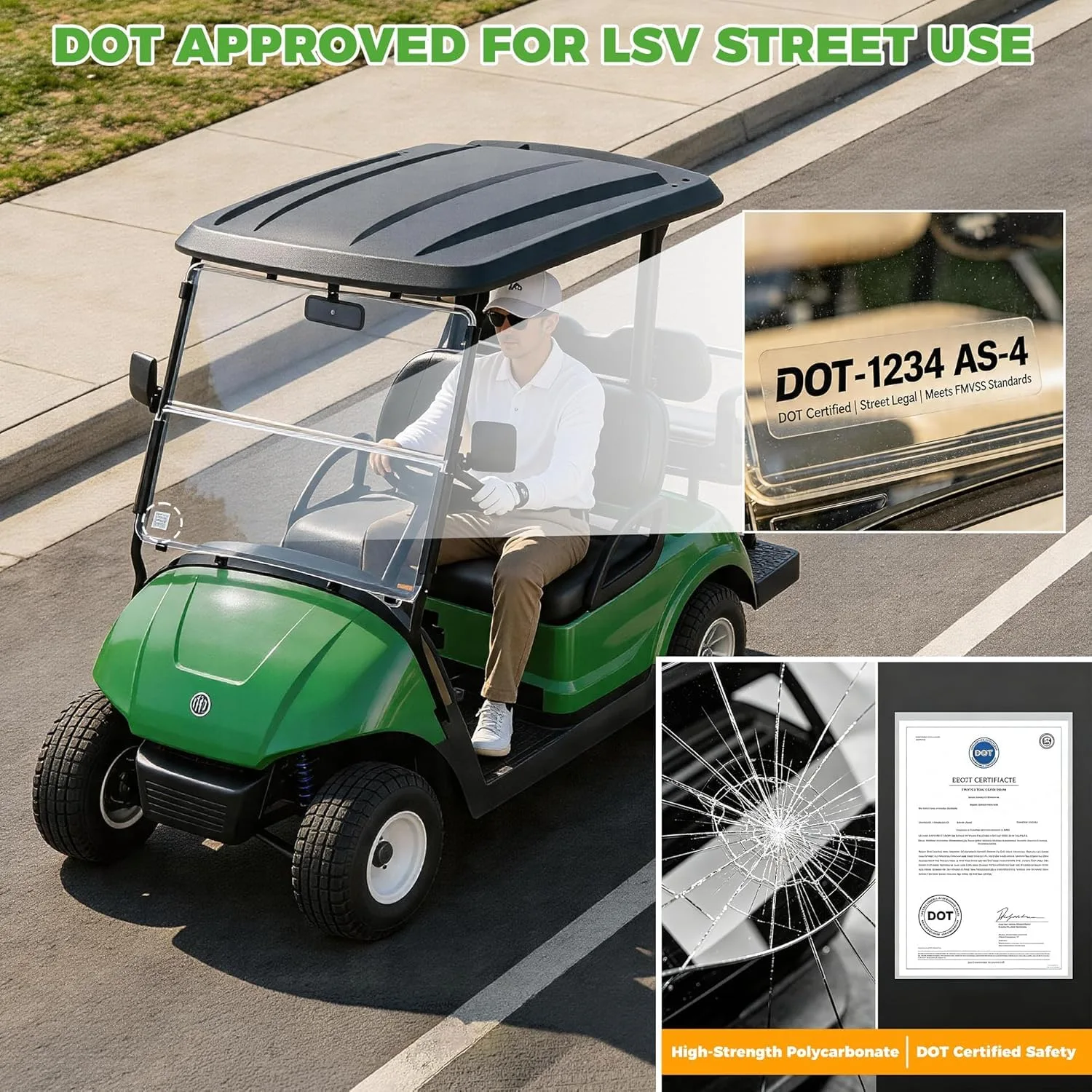 10L0L Folding Windshield for Yamaha Drive G29 2007-2016 image 3