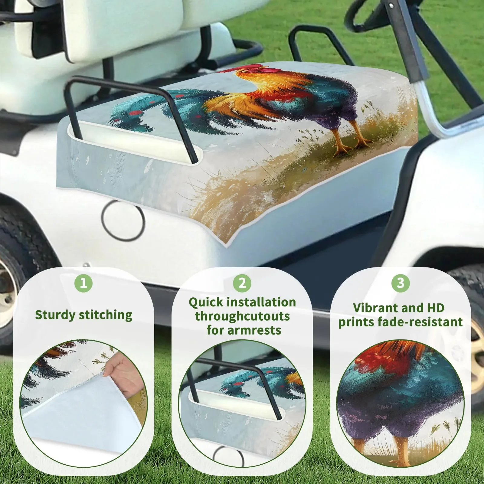 Tiveruda Golf Cart Seat Cover for Double Seats image 3