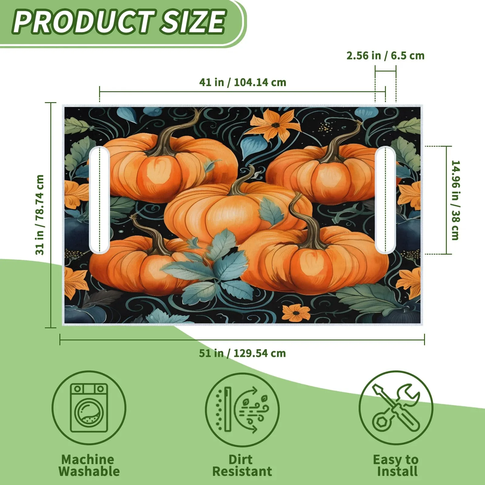 Tiveruda Watercolor Pumpkin Golf Cart Seat Cover image 2
