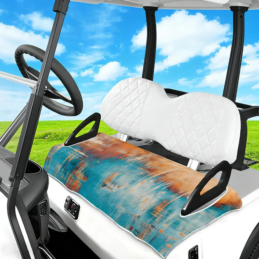 ORIGACH Golf Cart Seat Cover, Blue & Orange, 51 x 31.9 in image 4