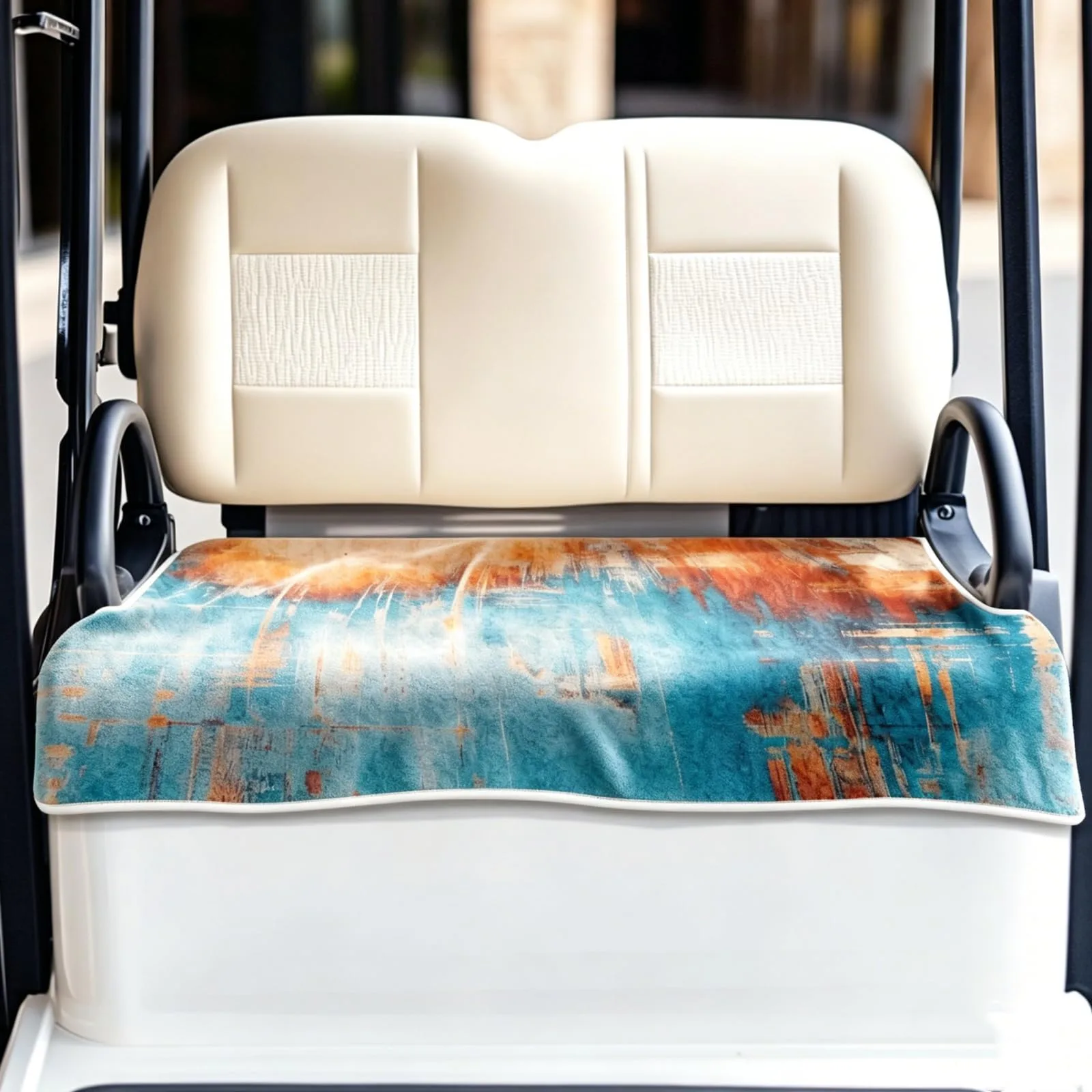 ORIGACH Golf Cart Seat Cover, Blue & Orange, 51 x 31.9 in
