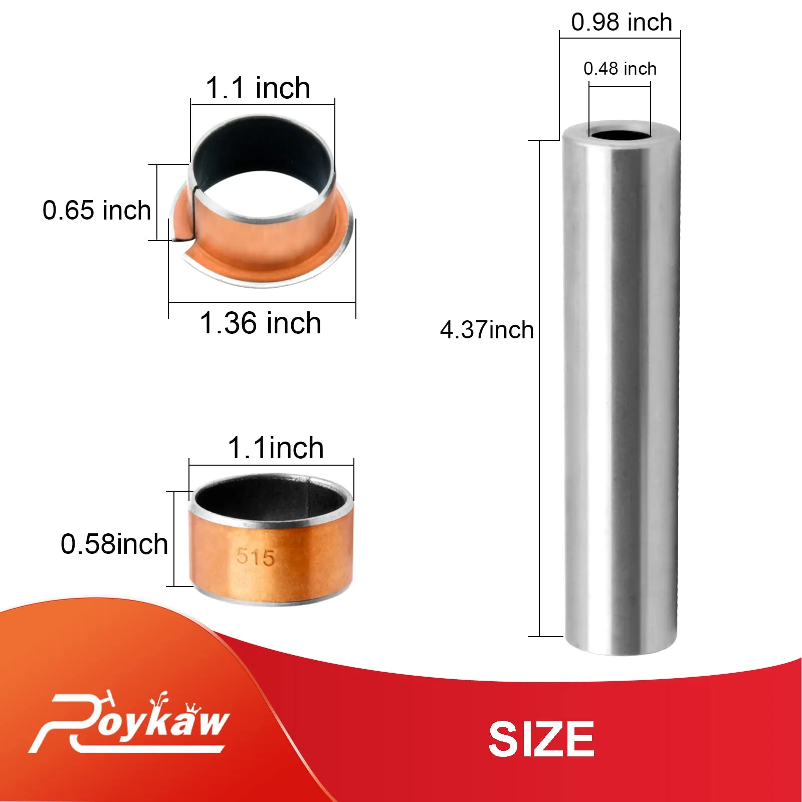 Roykaw King Pin Spindle Bushing Kit — MPN 601707 image 4