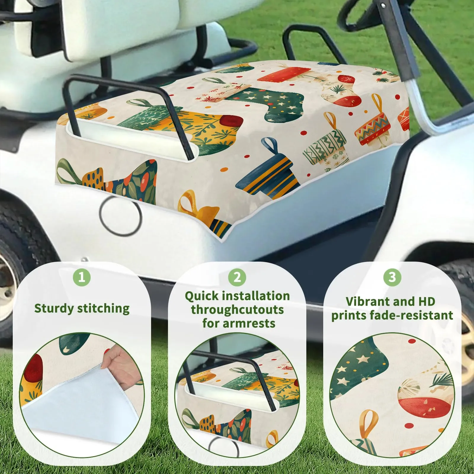 Tiveruda Golf Cart Seat Cover for Double Seats 51 x 31 in image 3