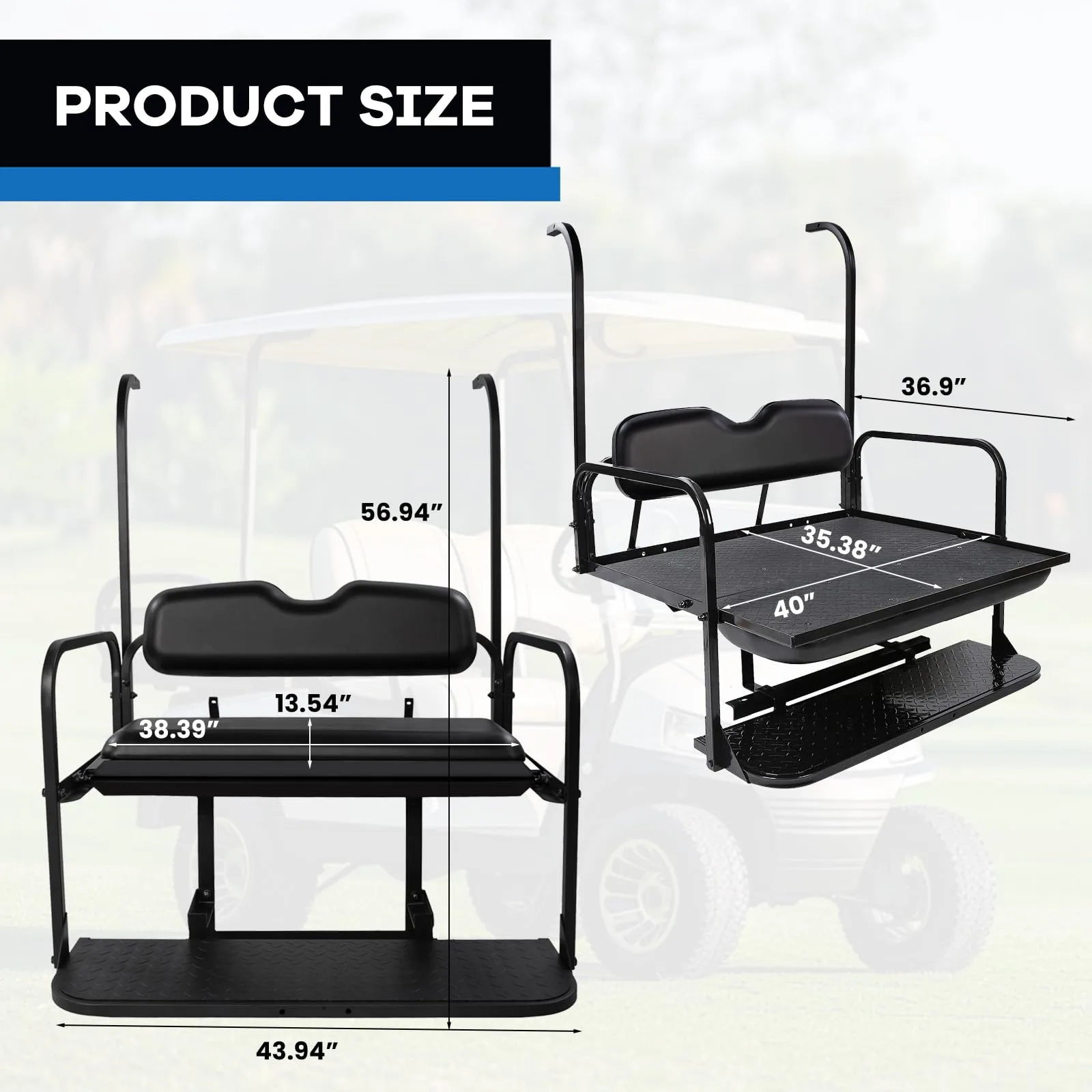 VPAHub R-G2SKB Rear Flip Seat Kit for Yamaha G14-G22 image 3