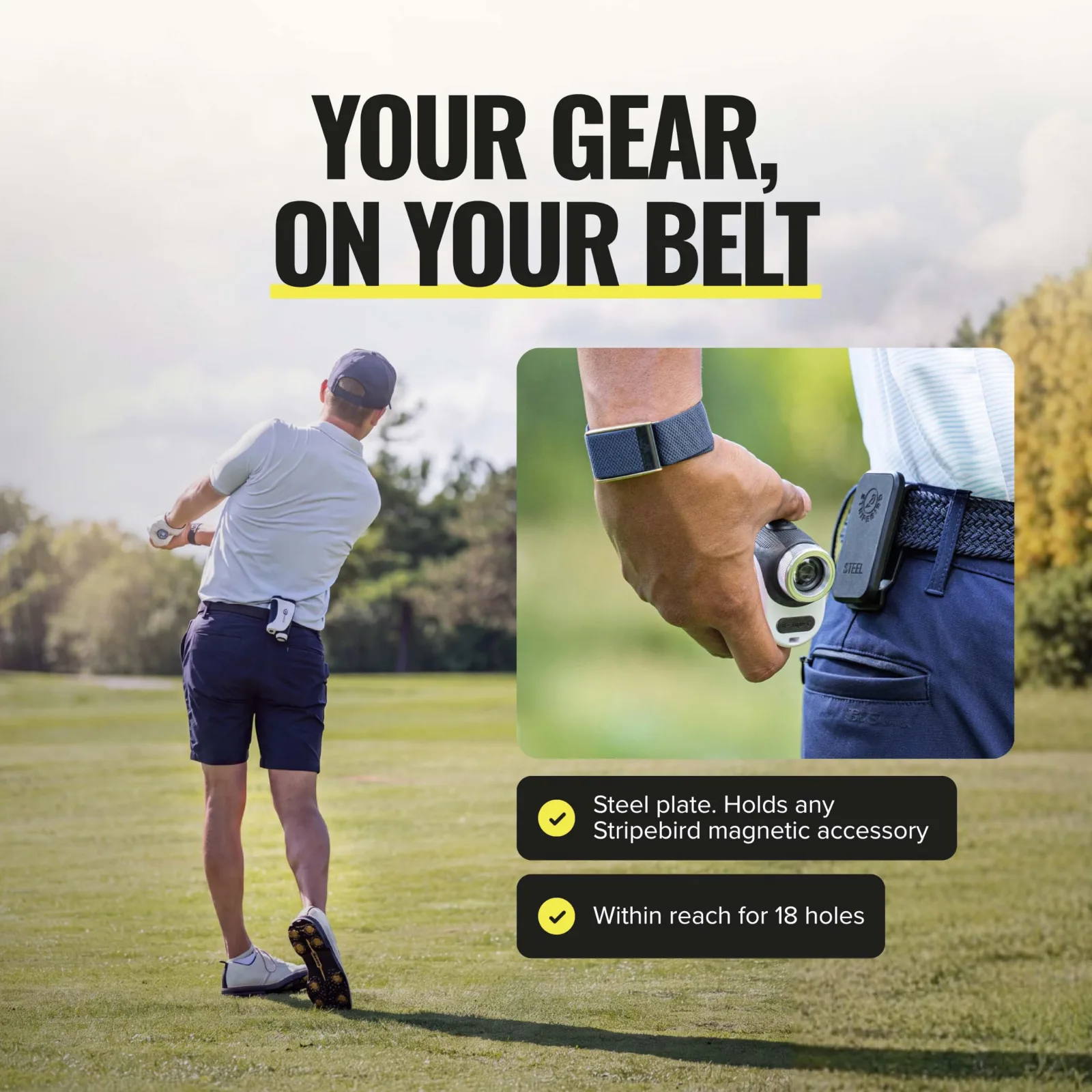 Stripebird Golf Belt Mount 2.0 Steel Clip image 2