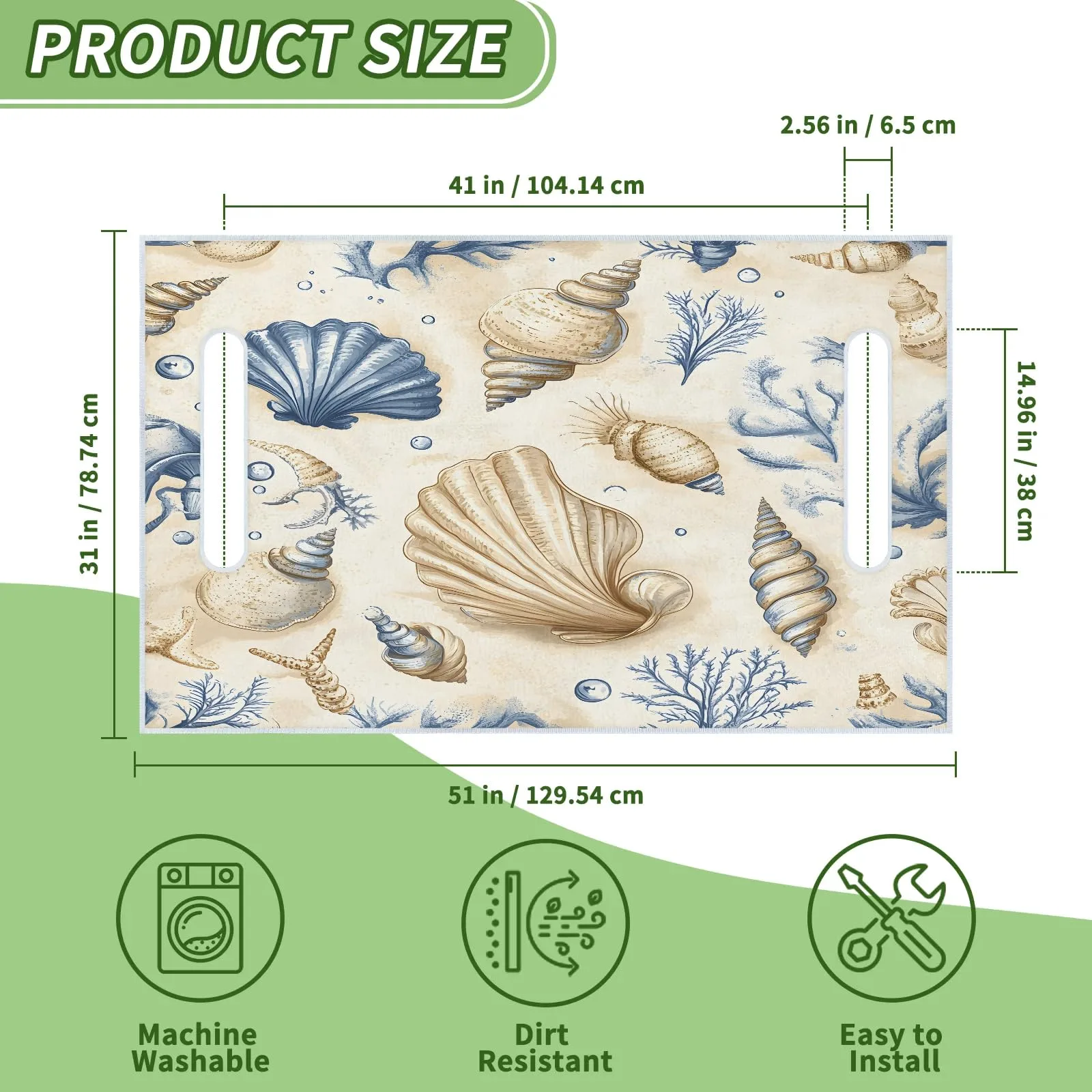 Tiveruda Vintage Ocean Shell Golf Cart Seat Cover image 2