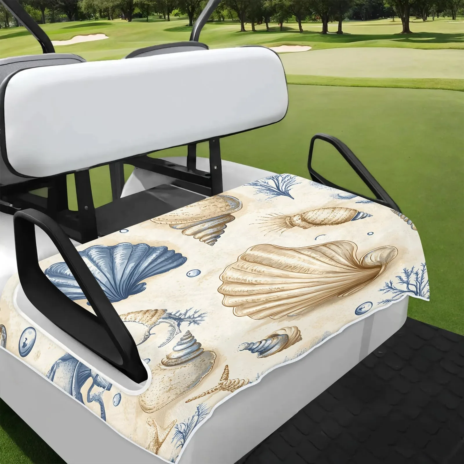 Tiveruda Vintage Ocean Shell Golf Cart Seat Cover