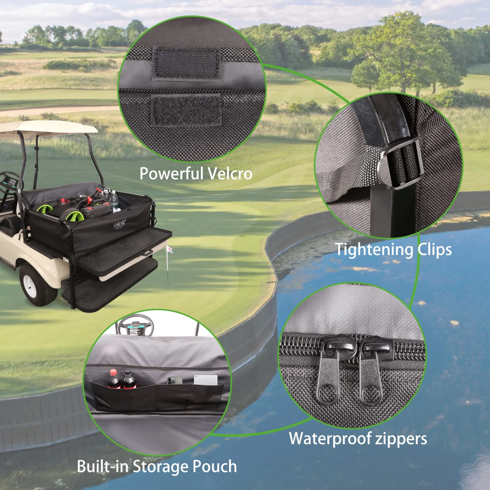 10L0L F25-J-04 Rear Bench Storage Bag for Golf Carts image 4