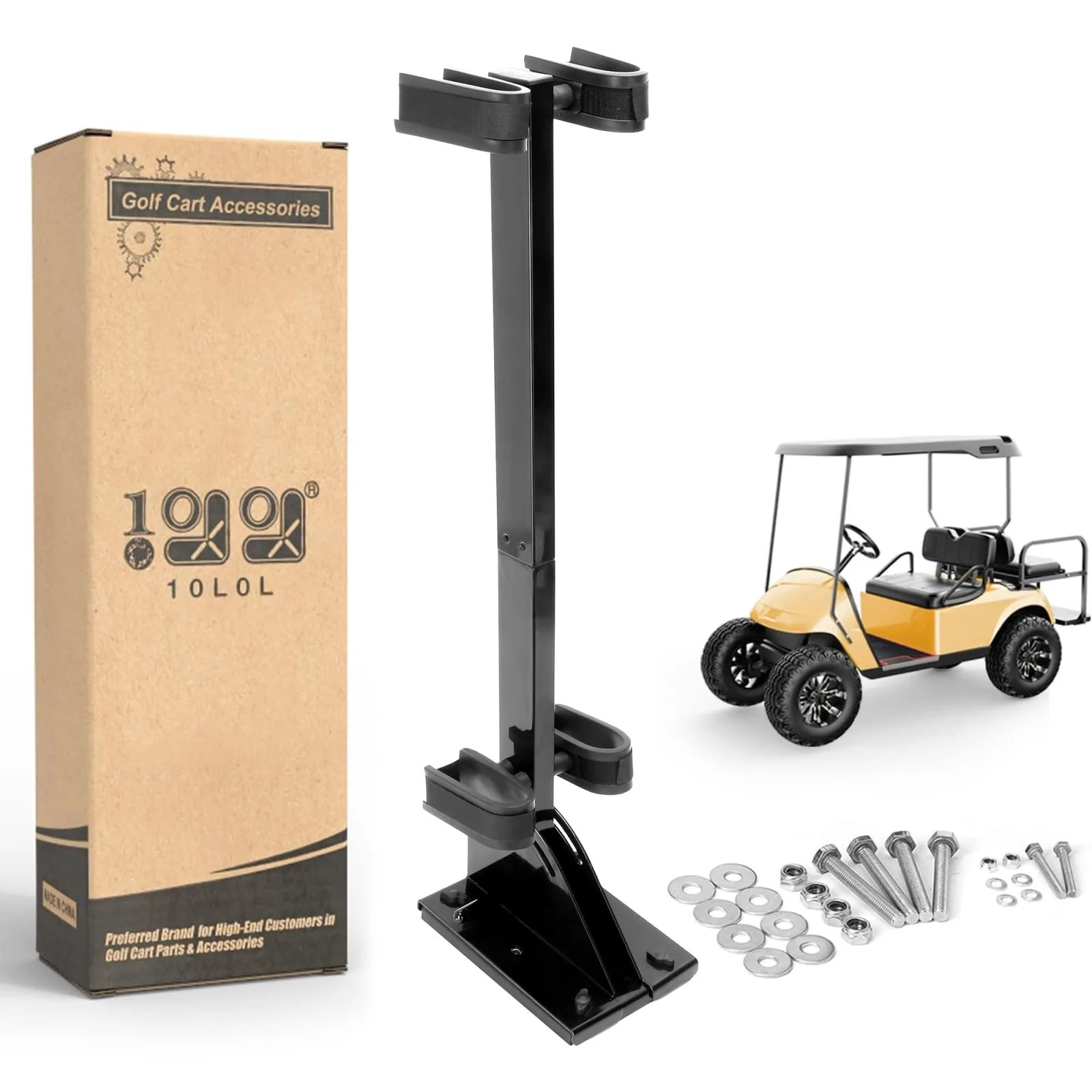 10L0L Adjustable Golf Cart Gun Rack for Two Guns