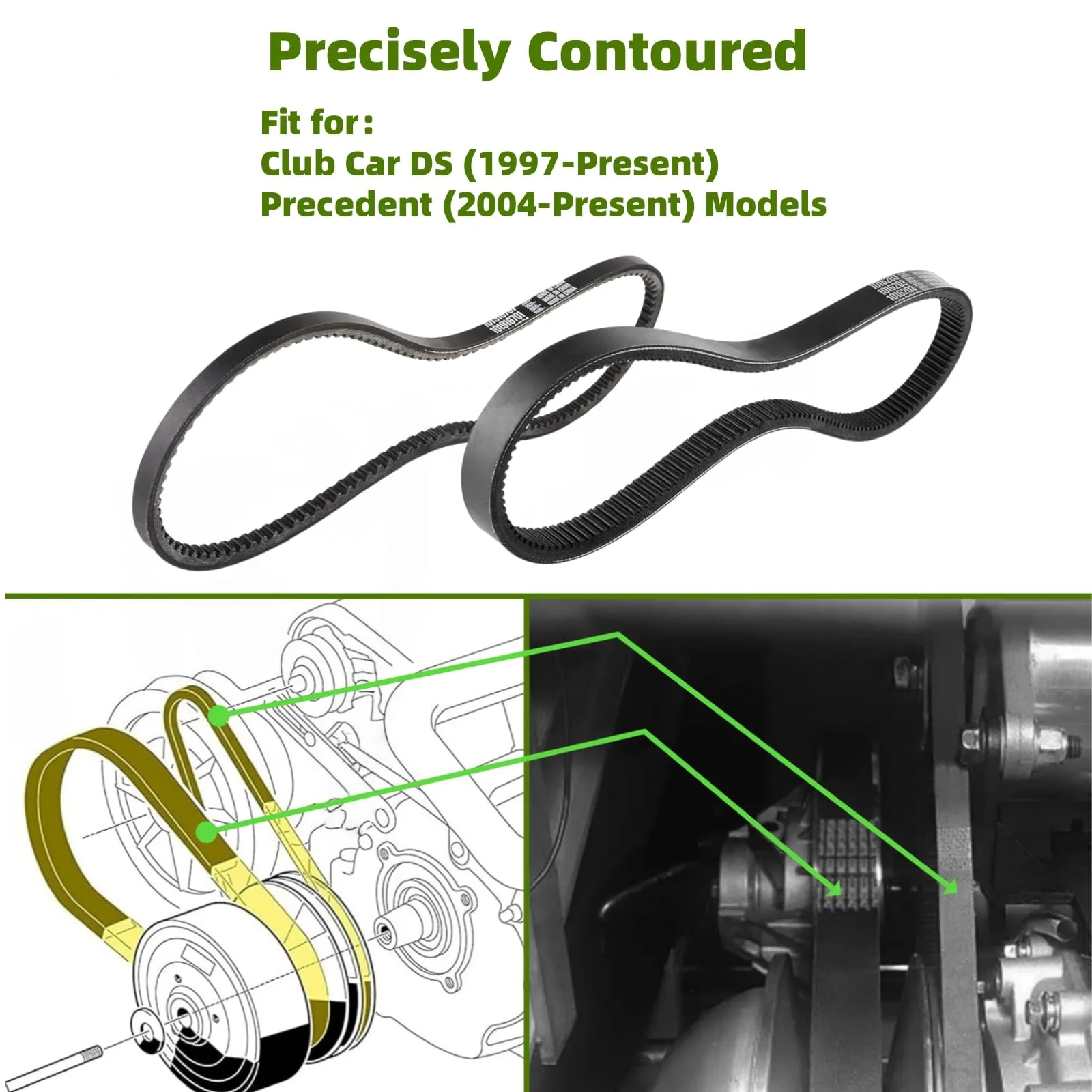 GENOUR Belt Kit for Club Car DS & Precedent Gas Carts image 4