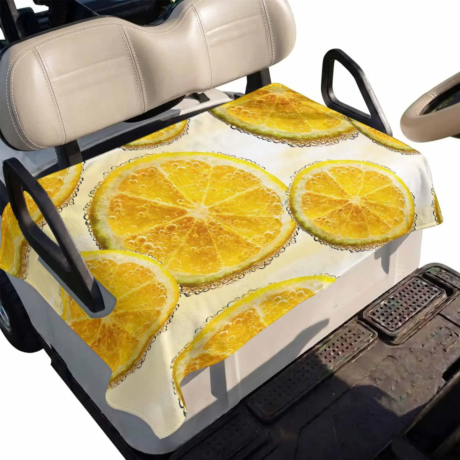 DecorLovee Yellow Lemon Golf Cart Seat Cover 51 x 31 in