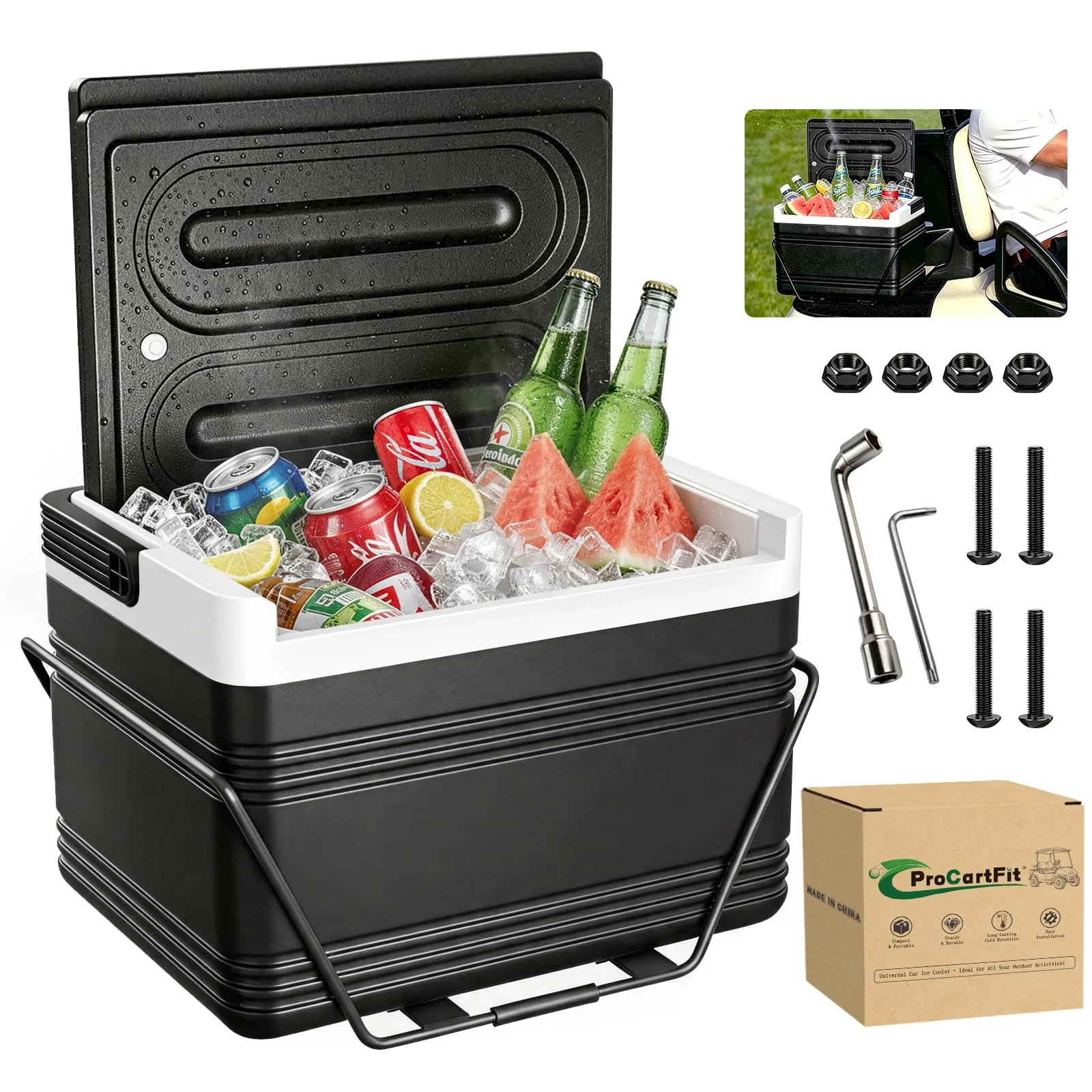 ProCartFit 8L Golf Cart Cooler Mount