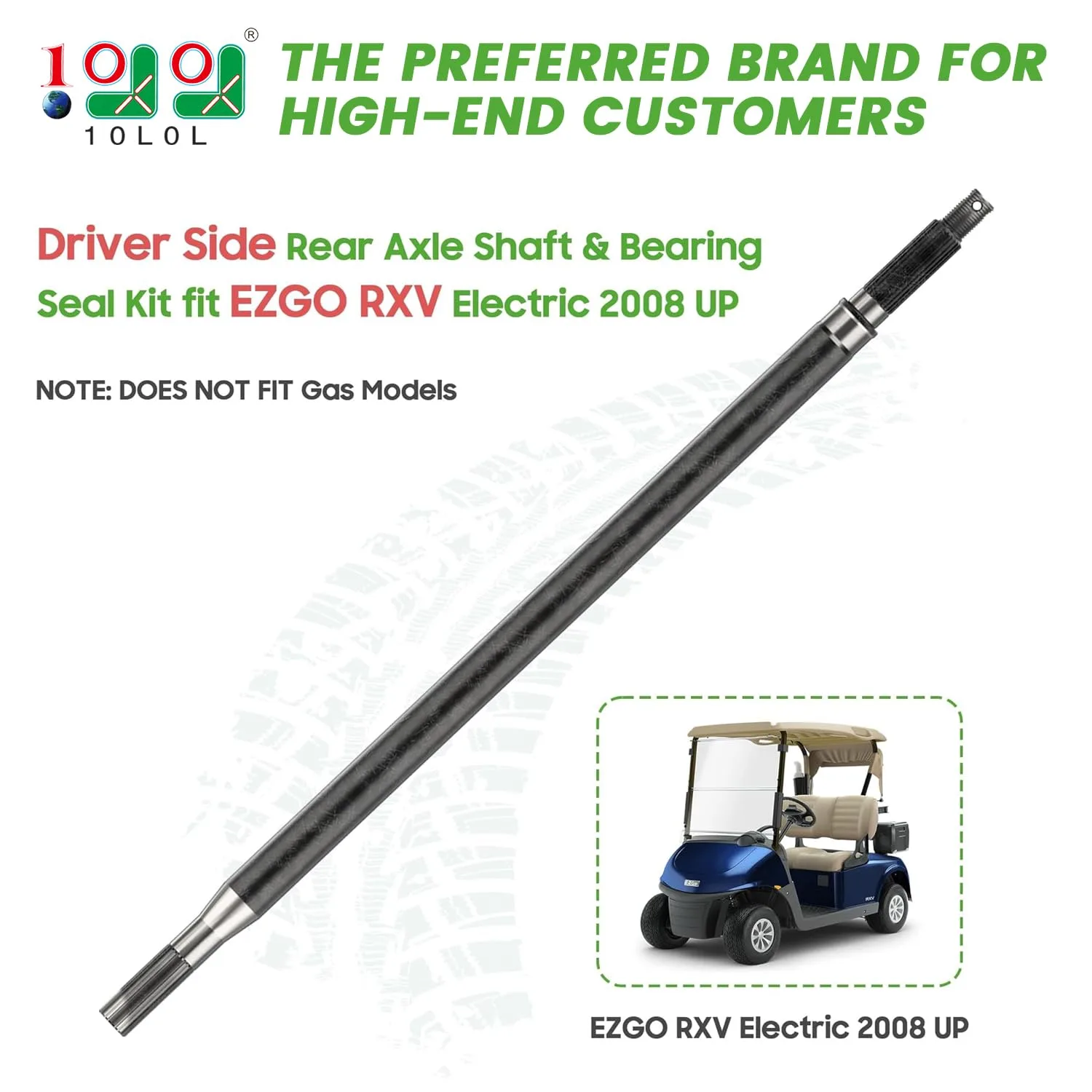10L0L Rear Spline Axle Shaft for E-Z-GO RXV Electric image 2