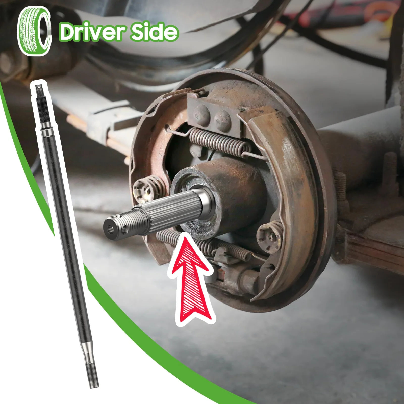 10L0L Rear Spline Axle Shaft for E-Z-GO RXV Electric image 3