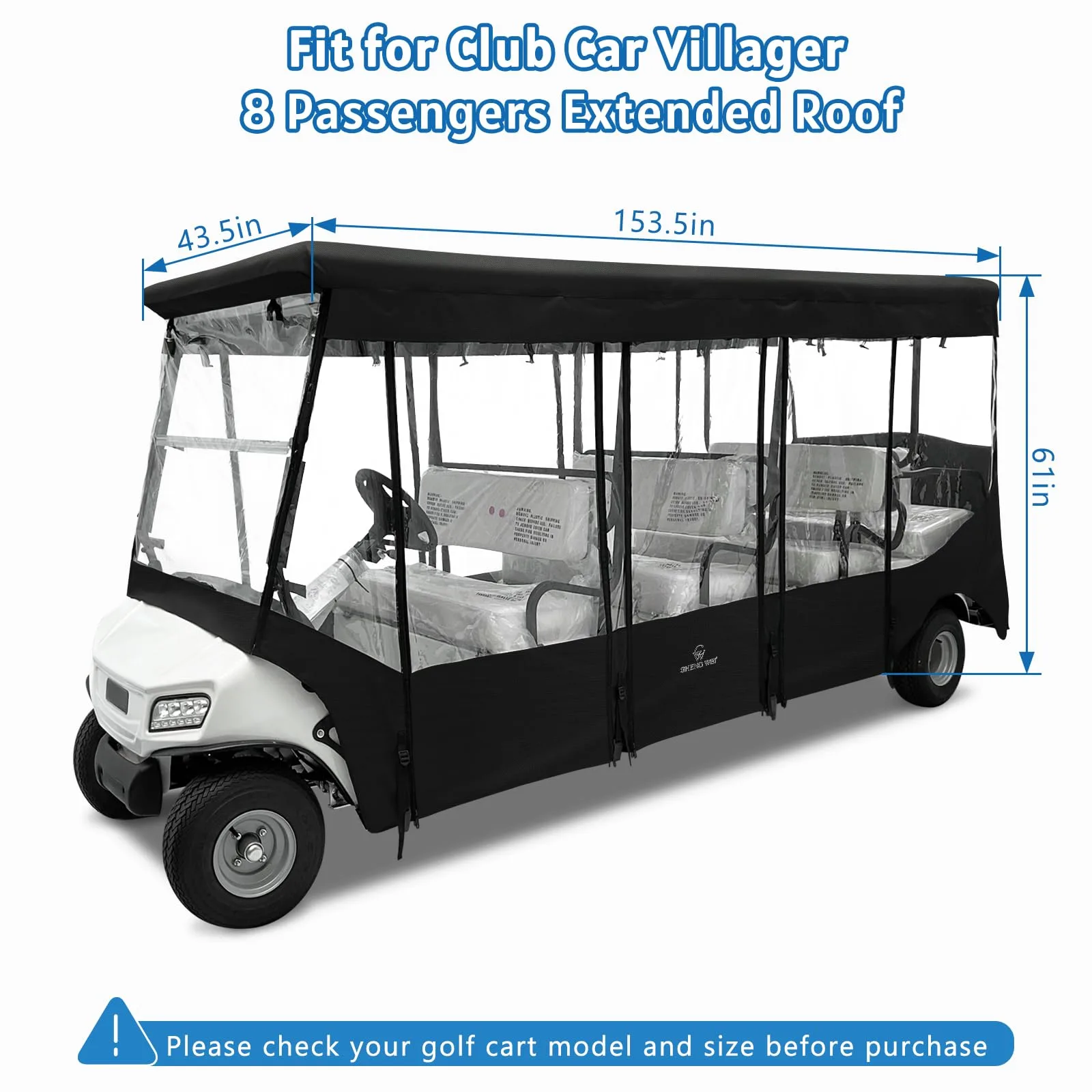 CHENGWEI Enclosure for Club Car Villager 8-Passenger Cart image 3