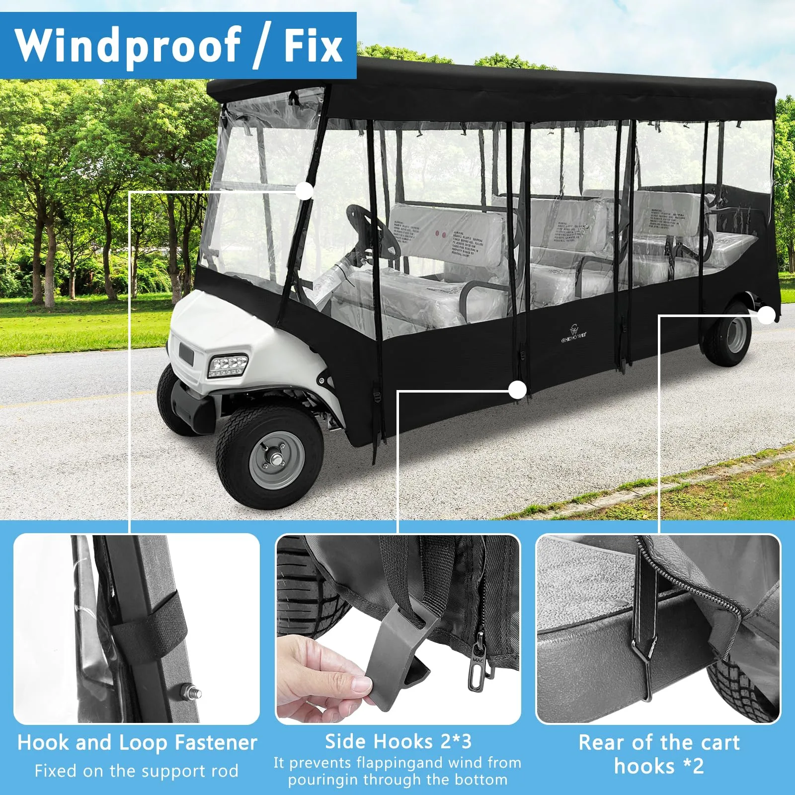CHENGWEI Enclosure for Club Car Villager 8-Passenger Cart image 4