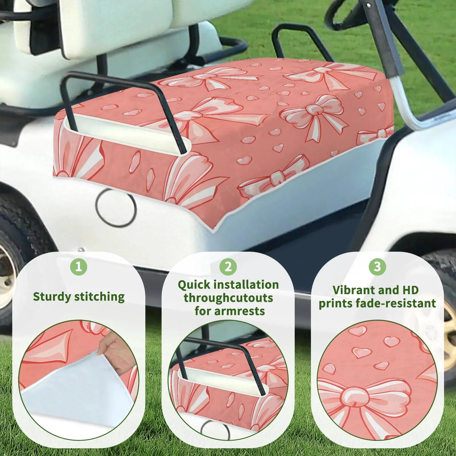 Tiveruda Golf Cart Seat Cover for Double Seats, 51 x 31 in image 3