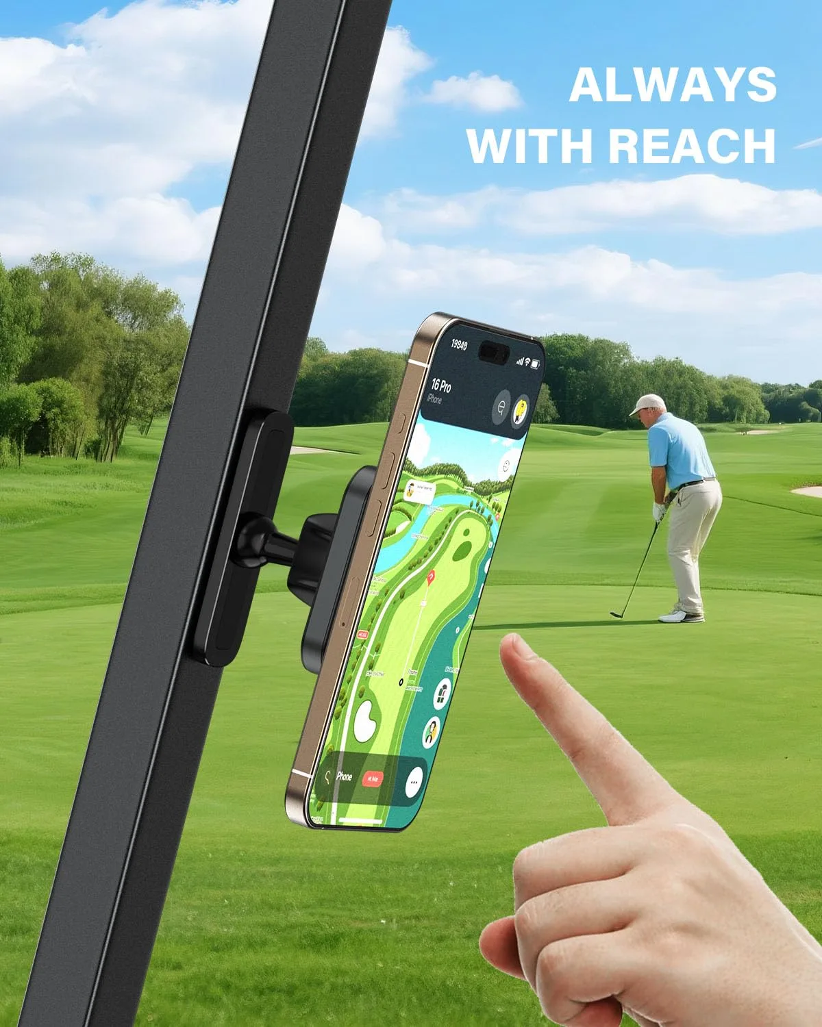 A2C Magnetic Golf Cart Phone Holder Pro M43-M0X image 2